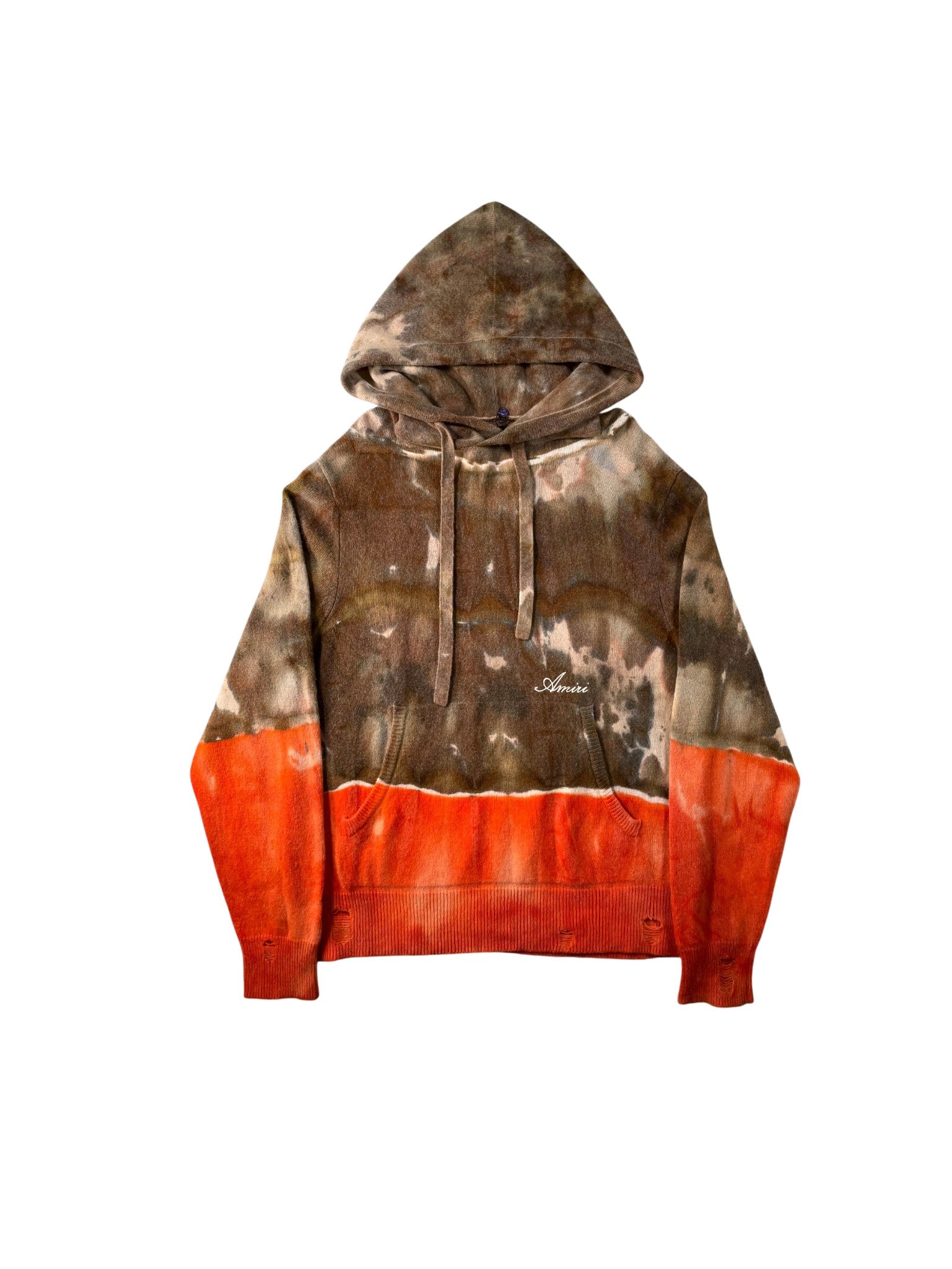 Amiri "Cashmere Script" Brown & Orange Hoodie