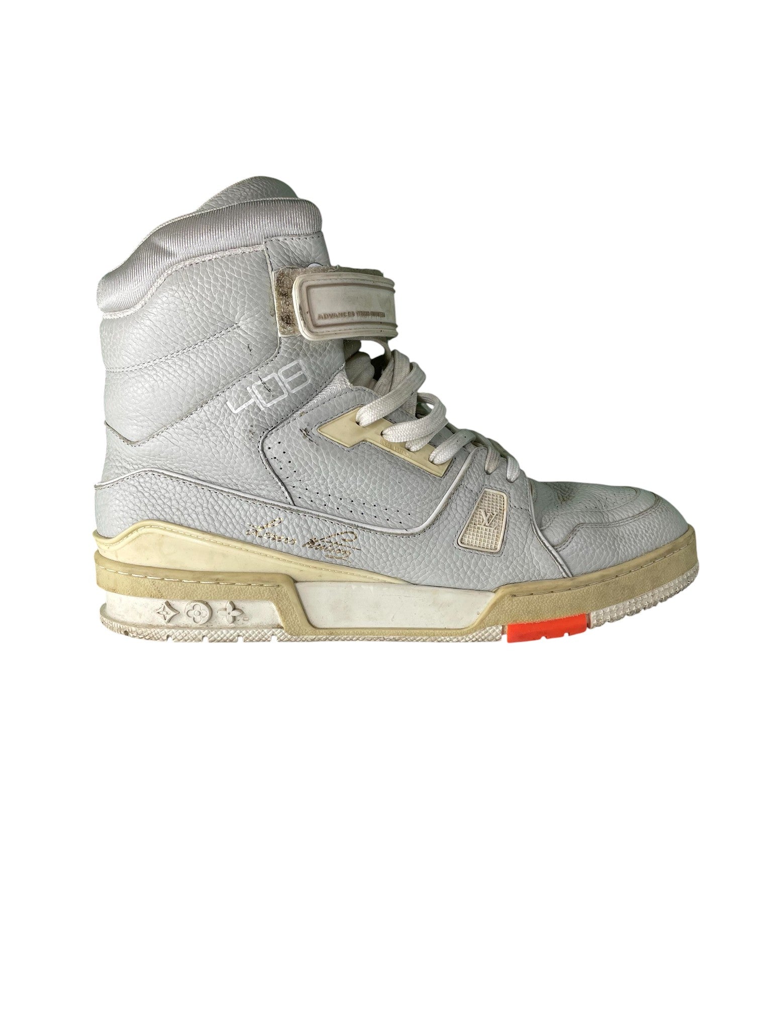 LV 'Virgil' Cream High Top Trainer