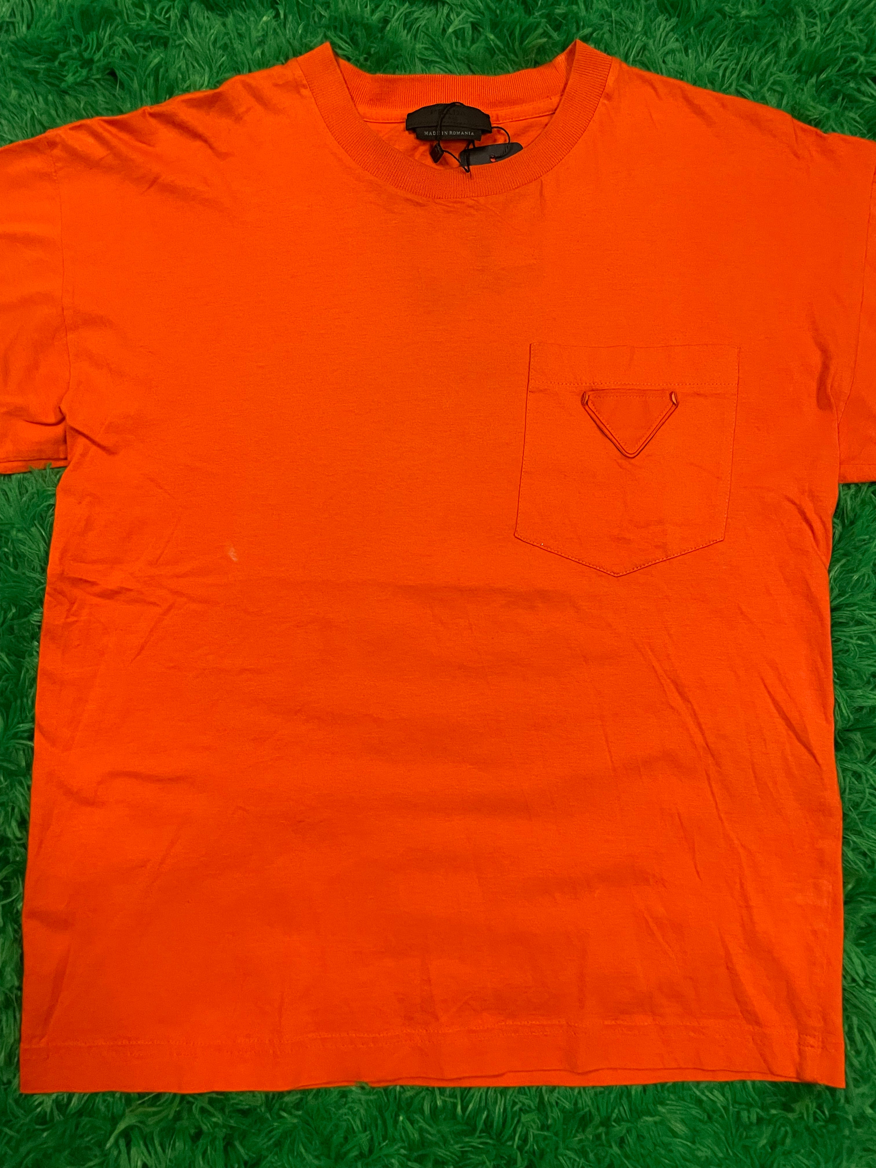 Prada T Shirt Orange Pocket L