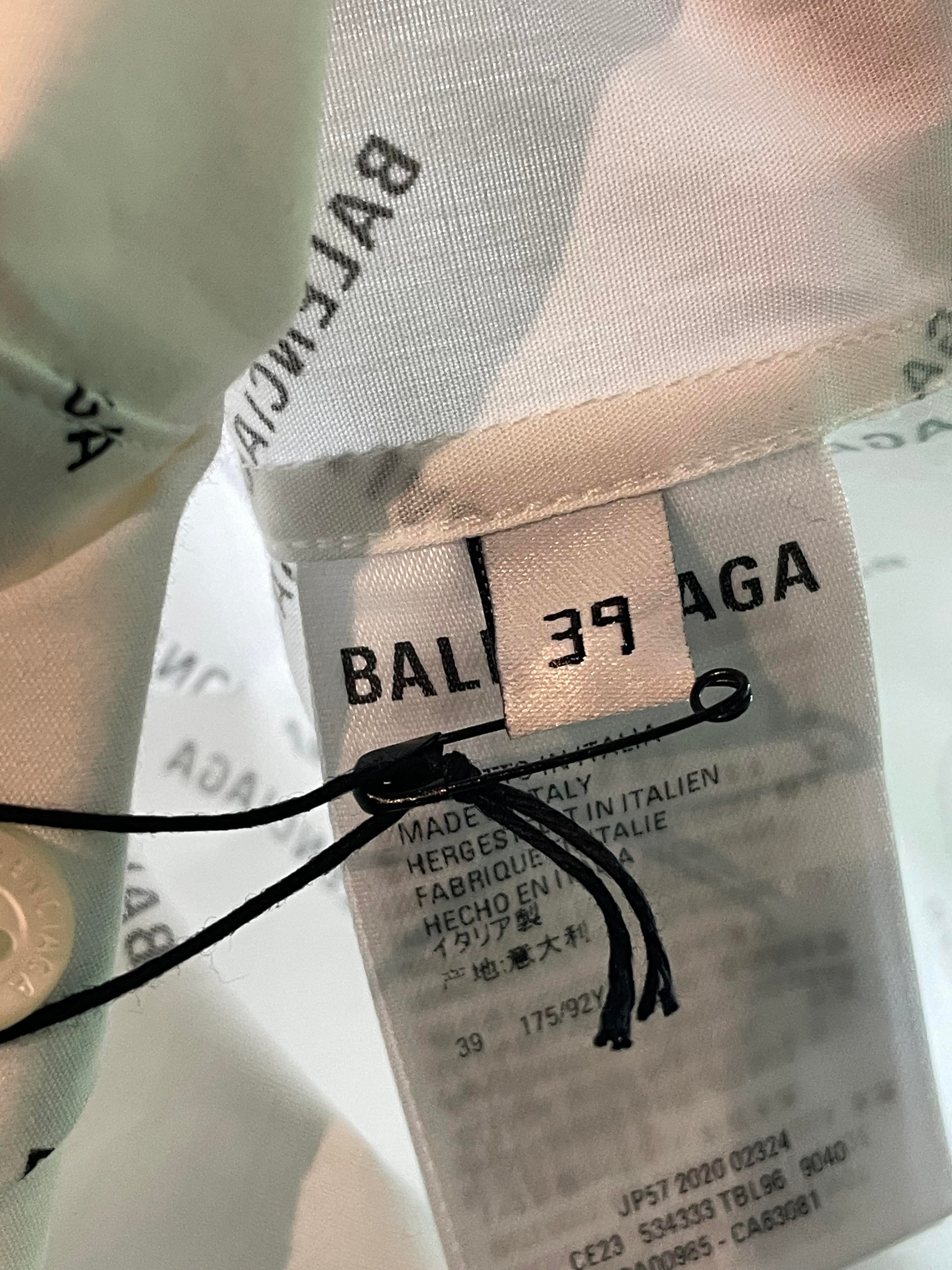 Balenciaga All Over Multi Logo Button Up White Shirt