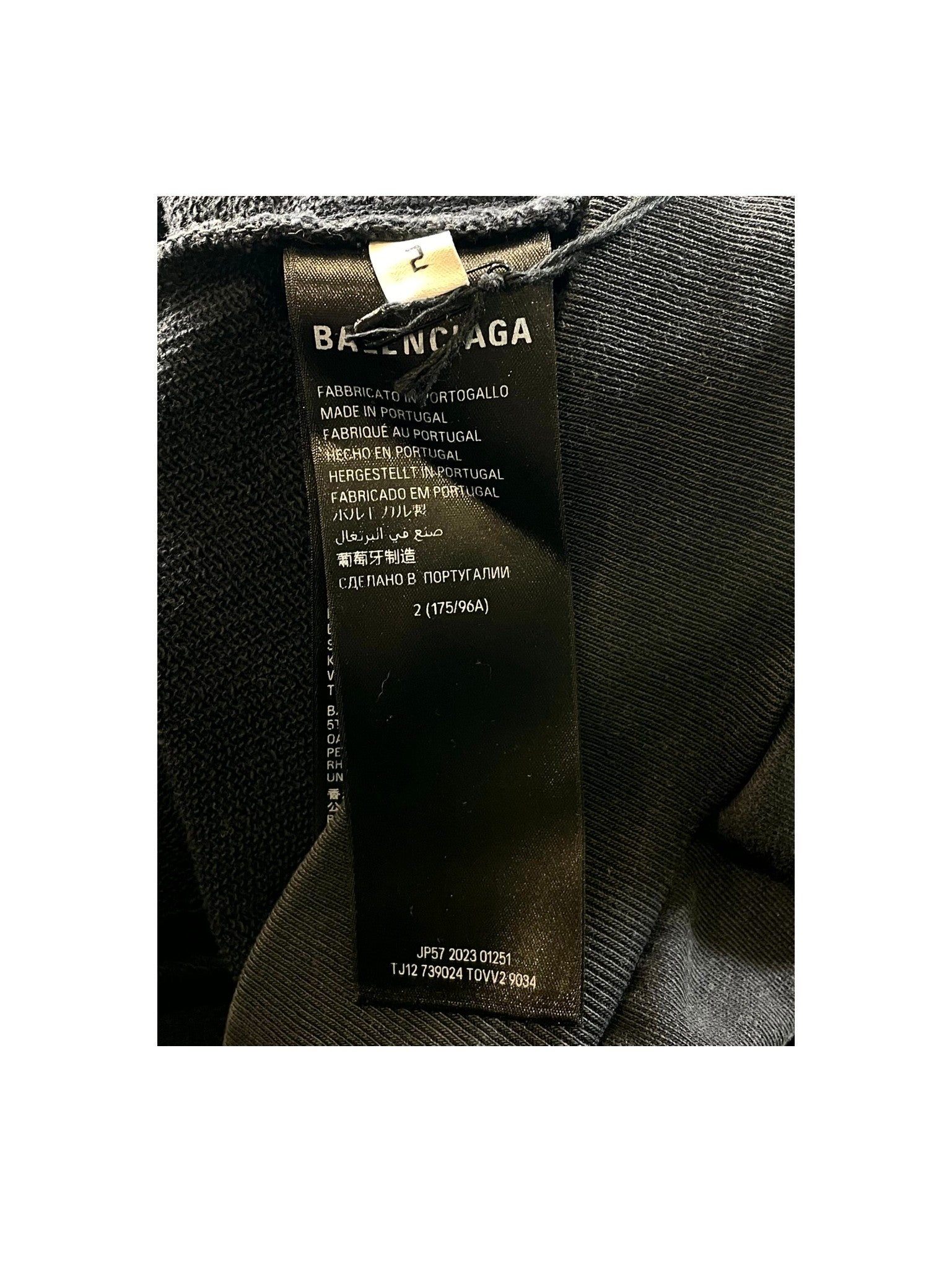 Balenciaga Arm Logo Black Wash Hoodie