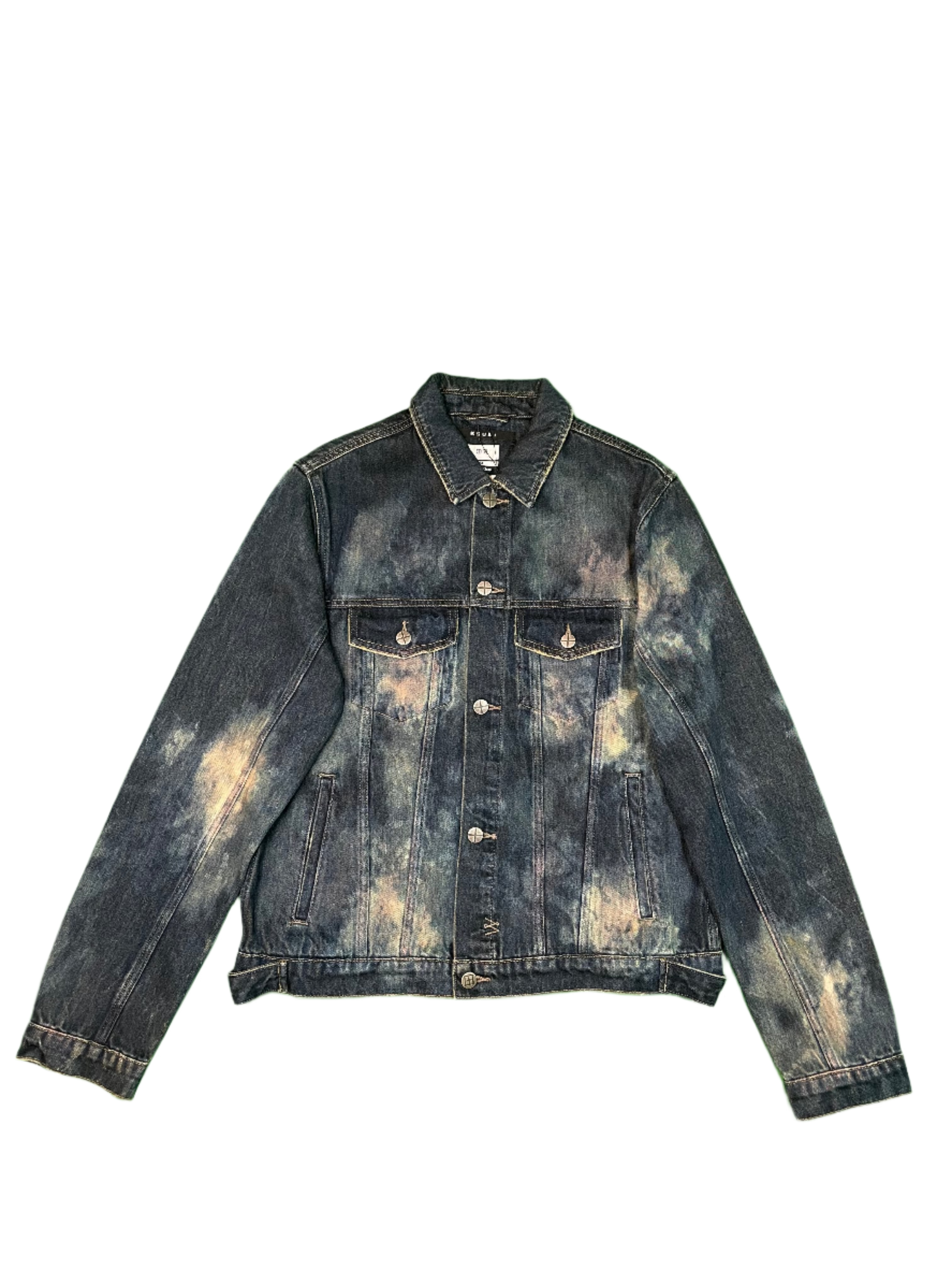 Ksubi Dark Wash Tie Dye Blue Jean Jacket