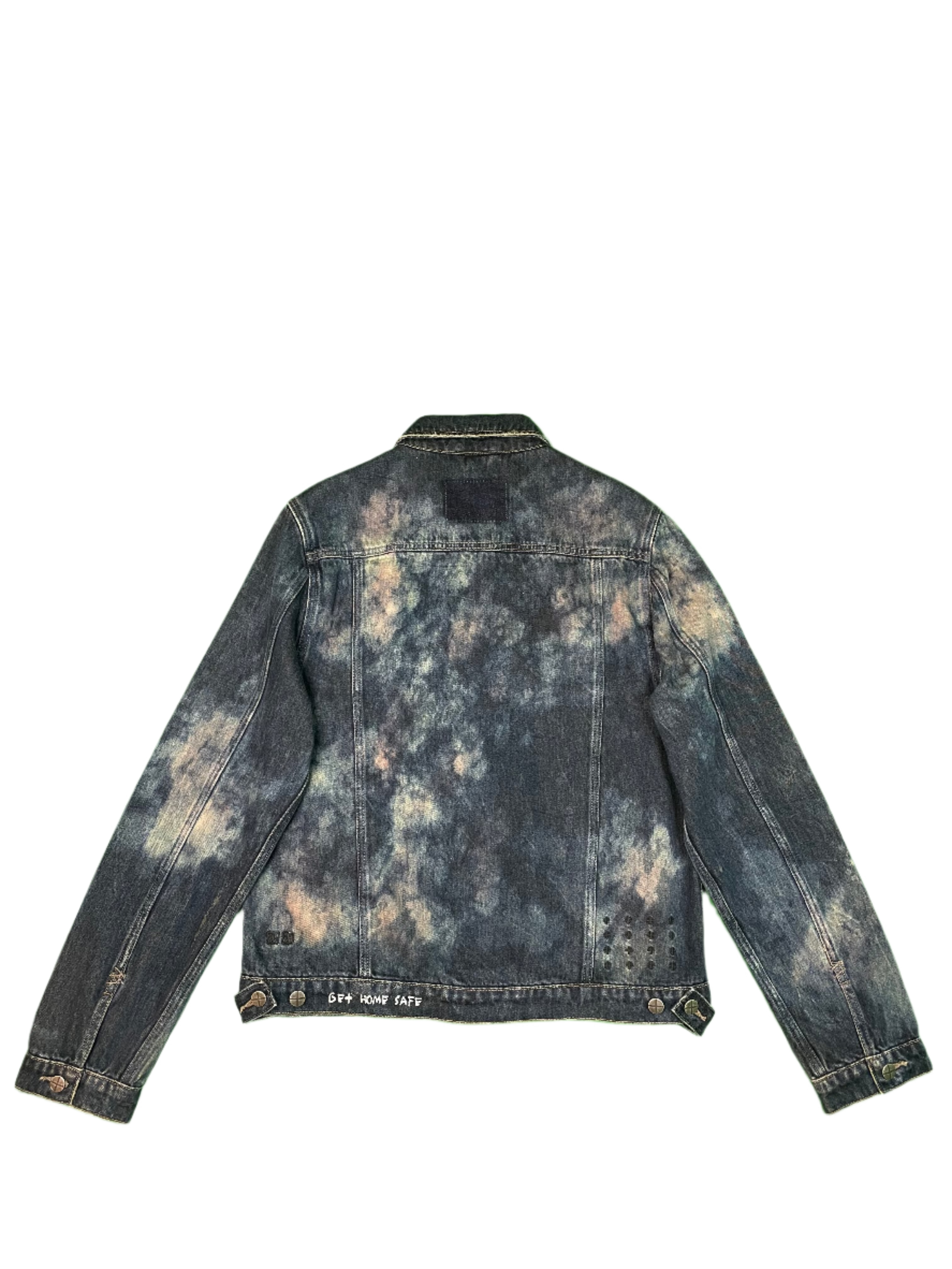 Ksubi Dark Wash Tie Dye Blue Jean Jacket