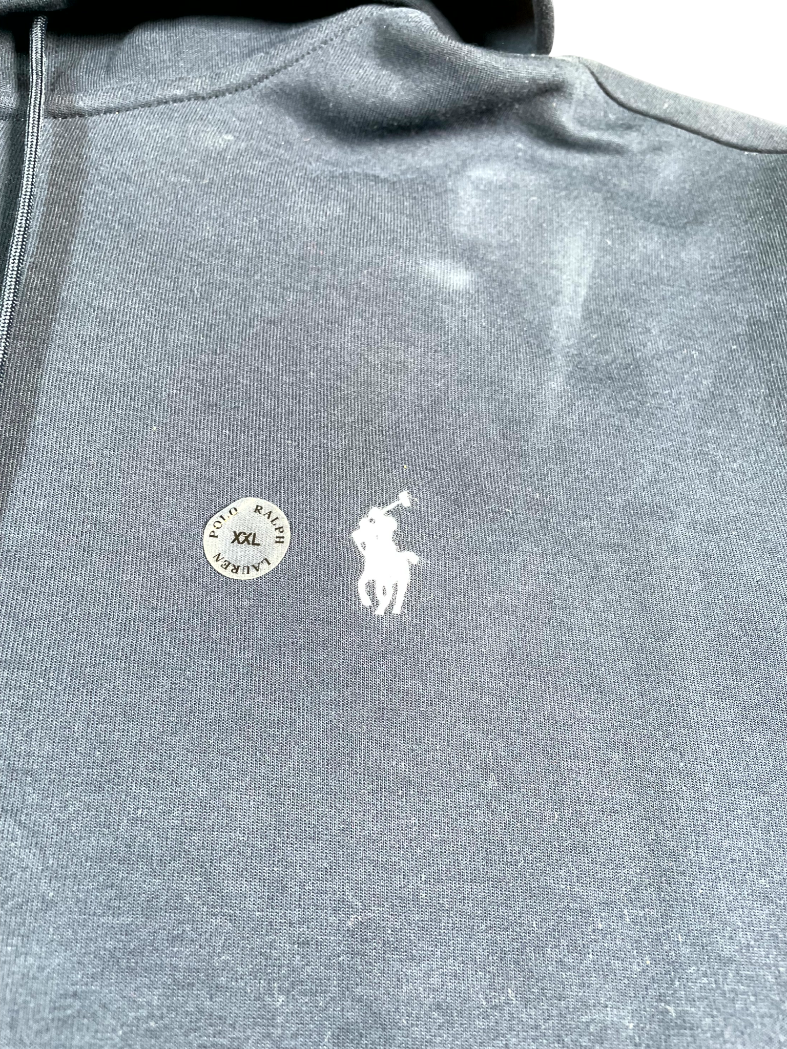 Polo Zip Up Navy & White Hoodie