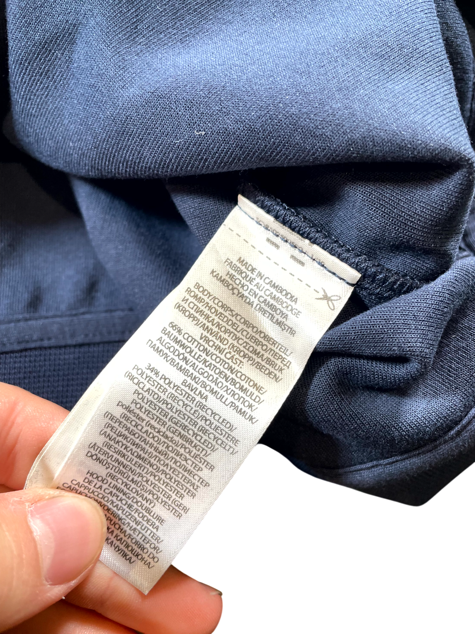 Polo Zip Up Navy & White Hoodie