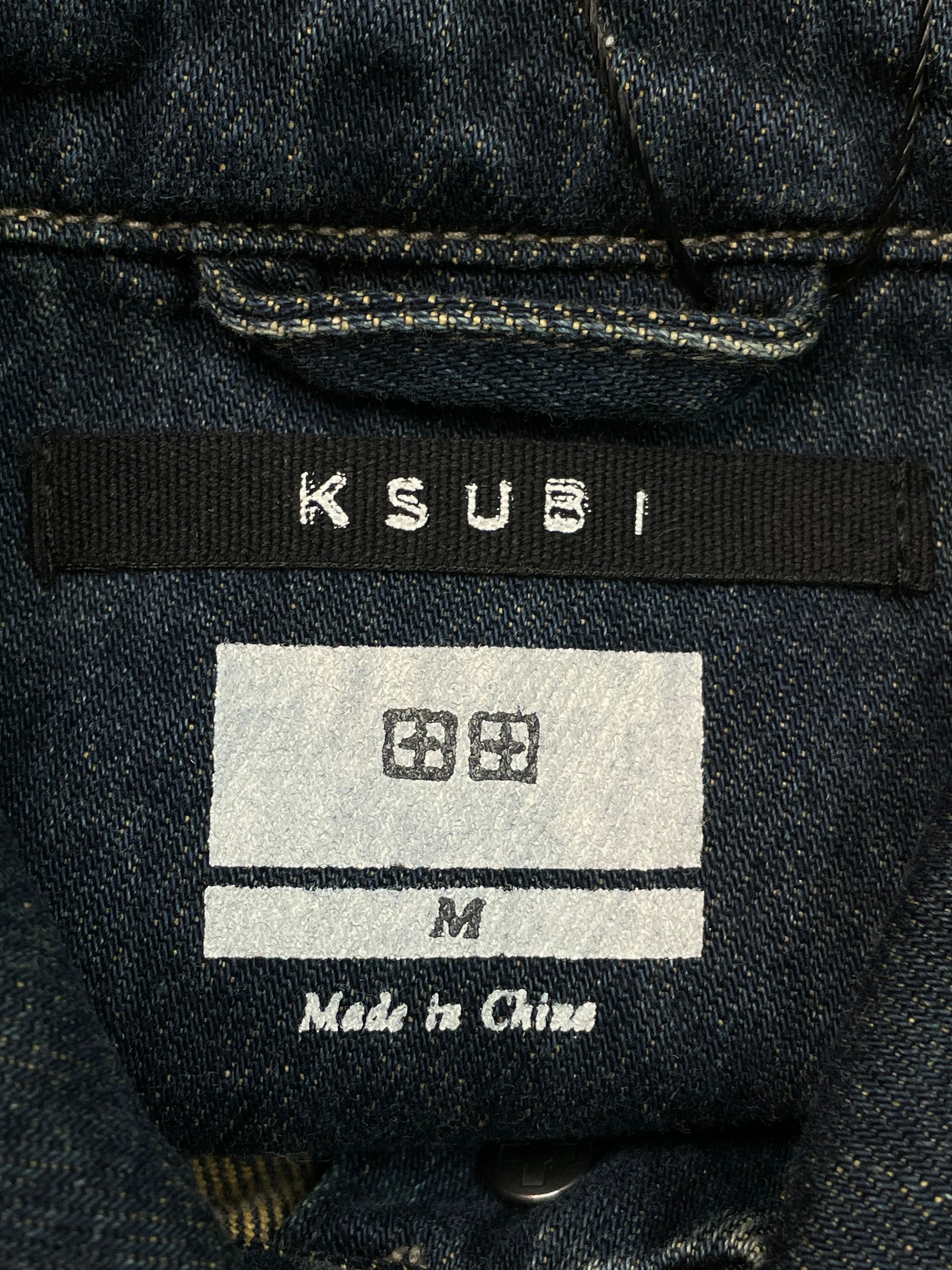 Ksubi Dark Wash Tie Dye Blue Jean Jacket
