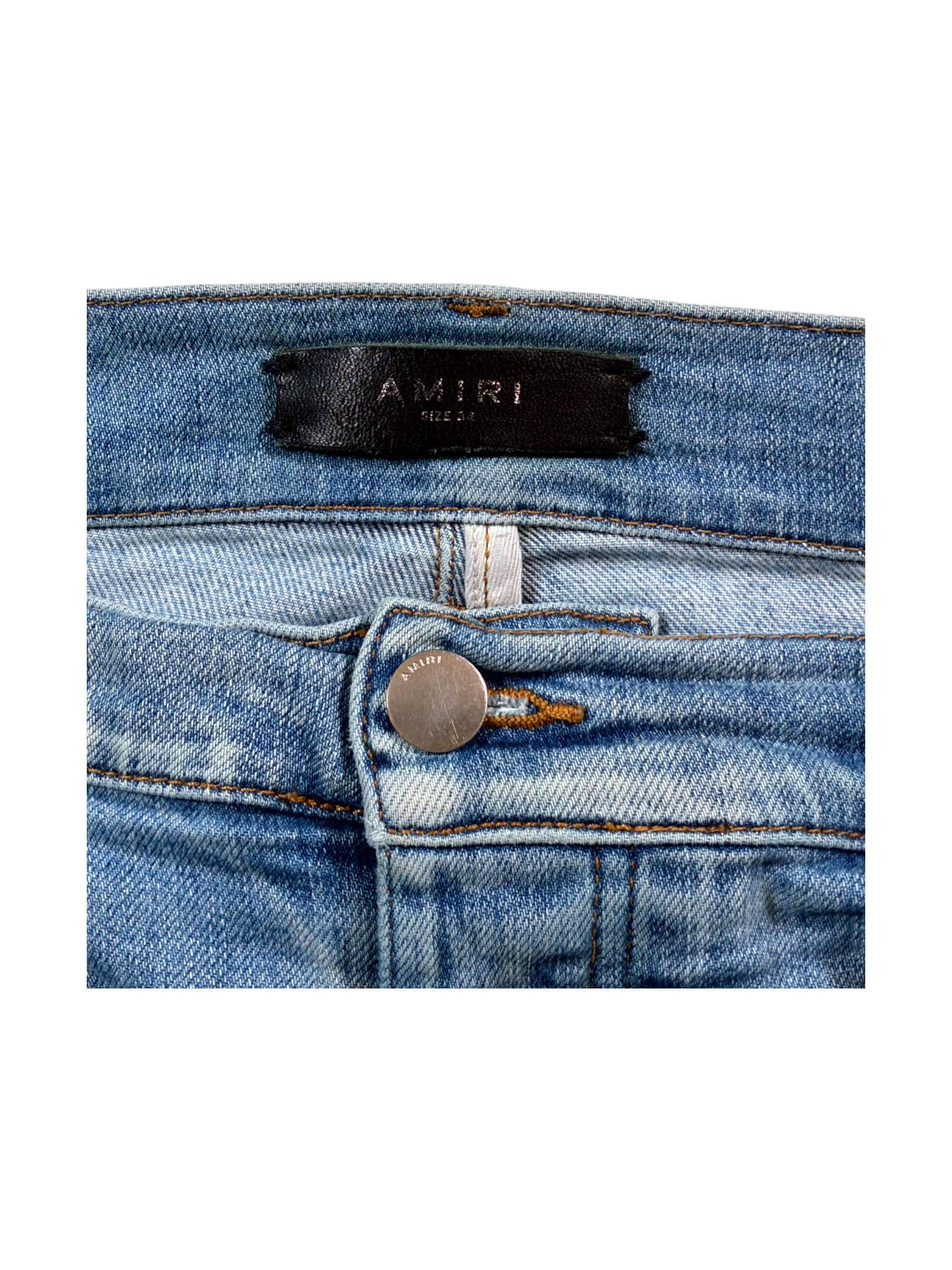 Amiri Thrasher Paisley Light Wash, Beige & Green Jeans