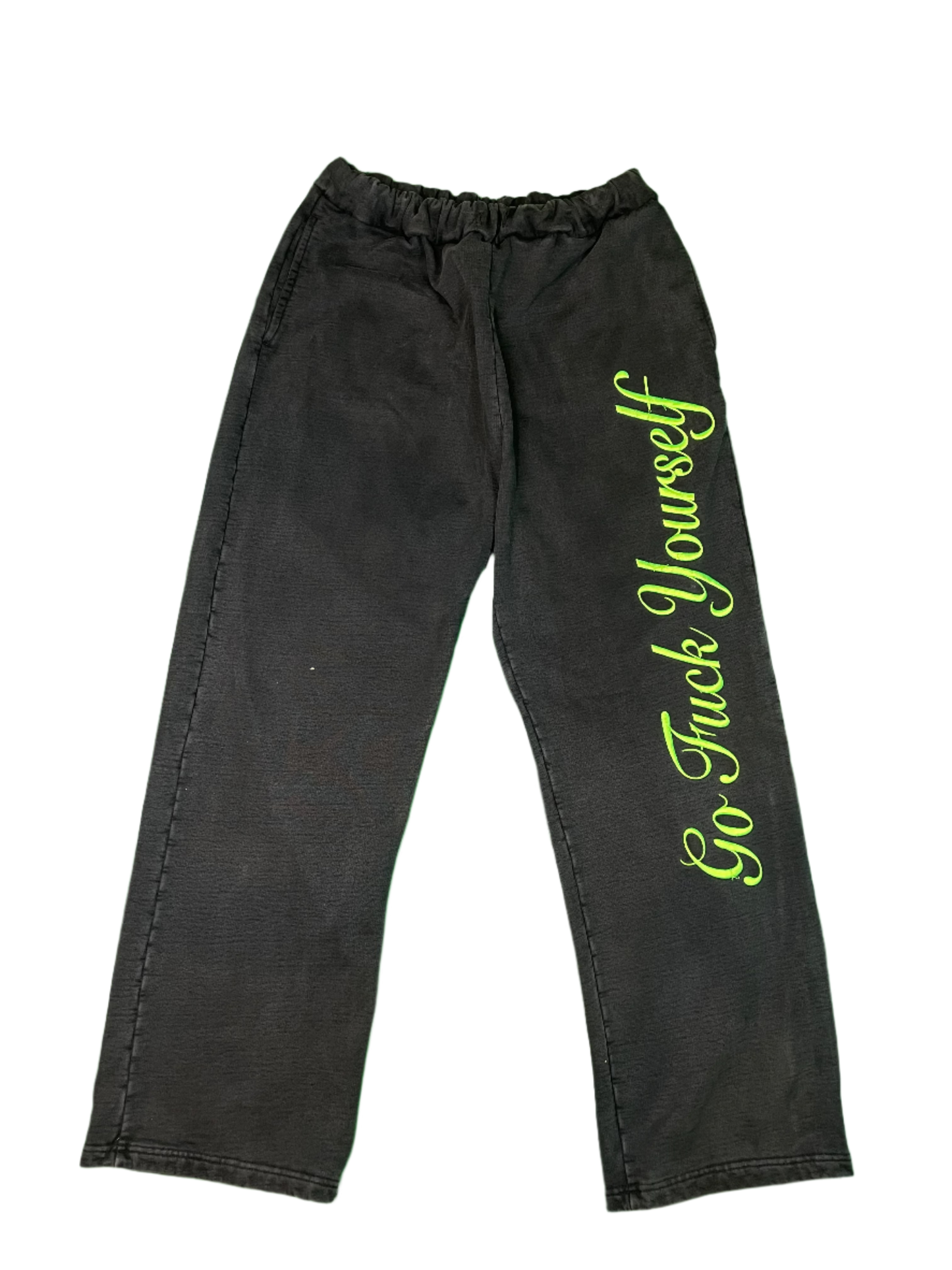 4G Go F*CK Yourself Embroidered Black & Green Sweats