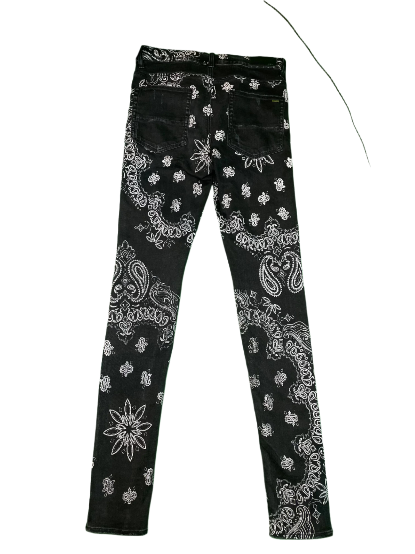 Amiri All Over Paisley Stack Black Jeans