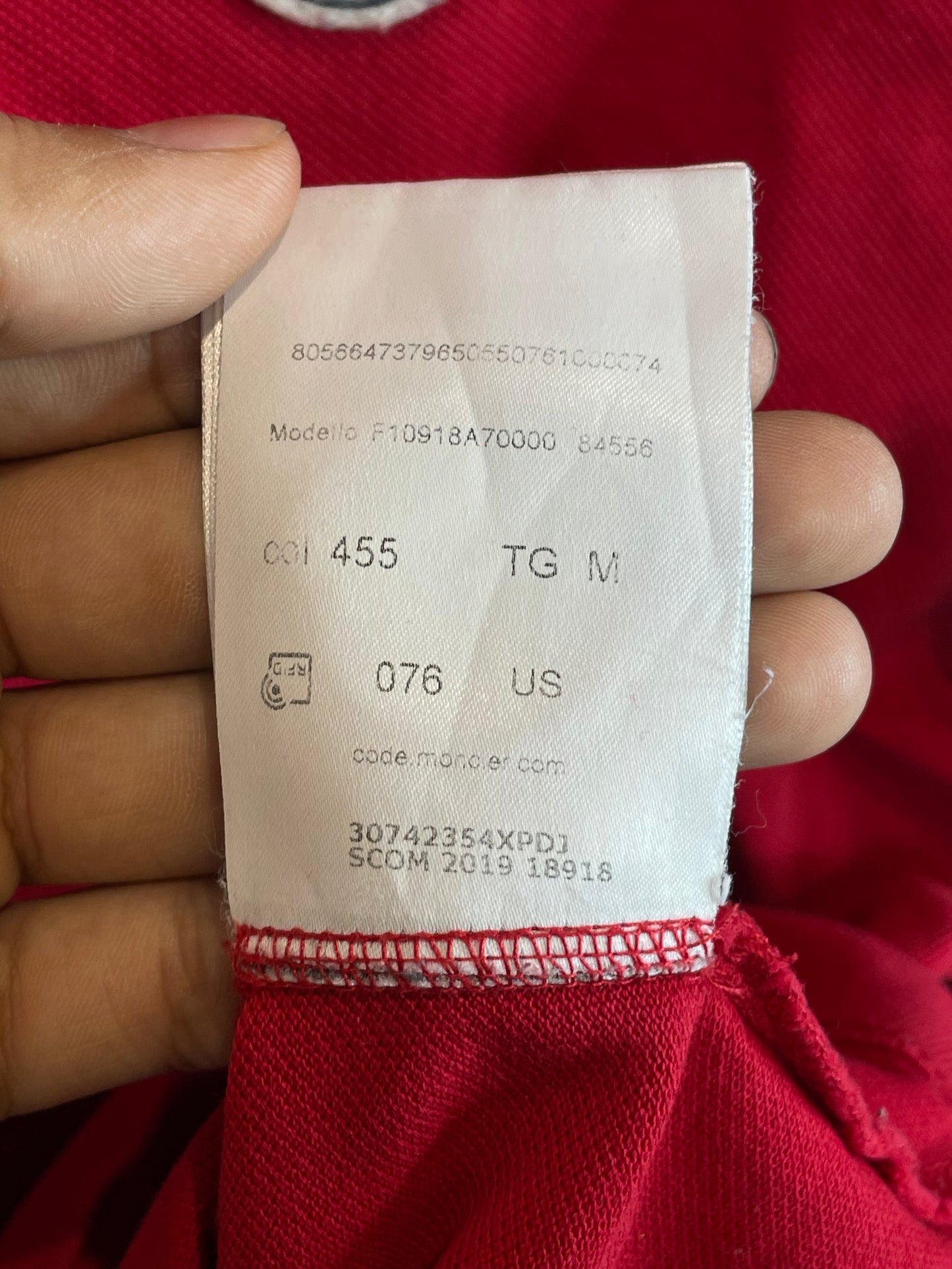 Moncler Polo Red Used Medium