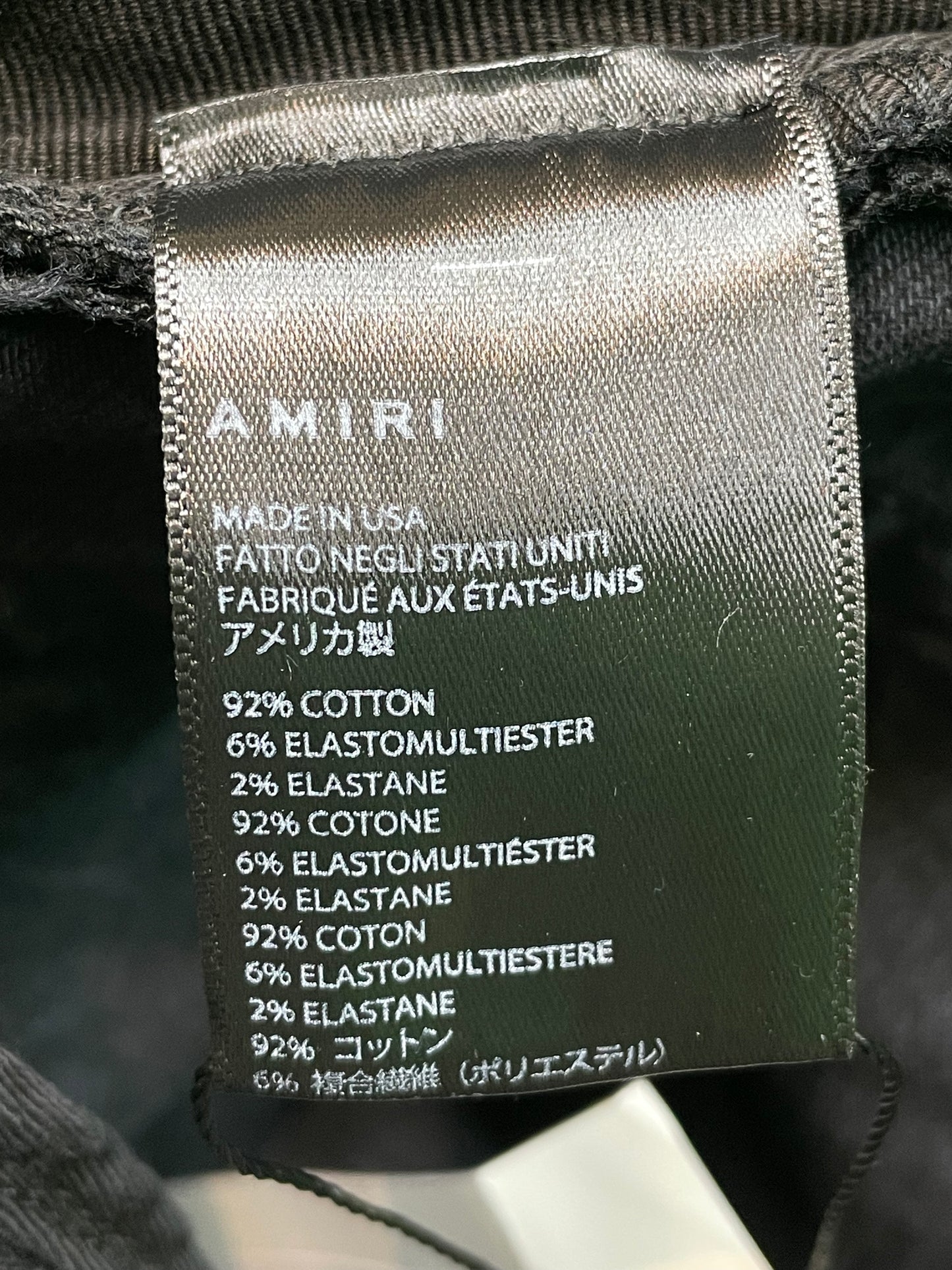Amiri All Over Paisley Stack Black Jeans