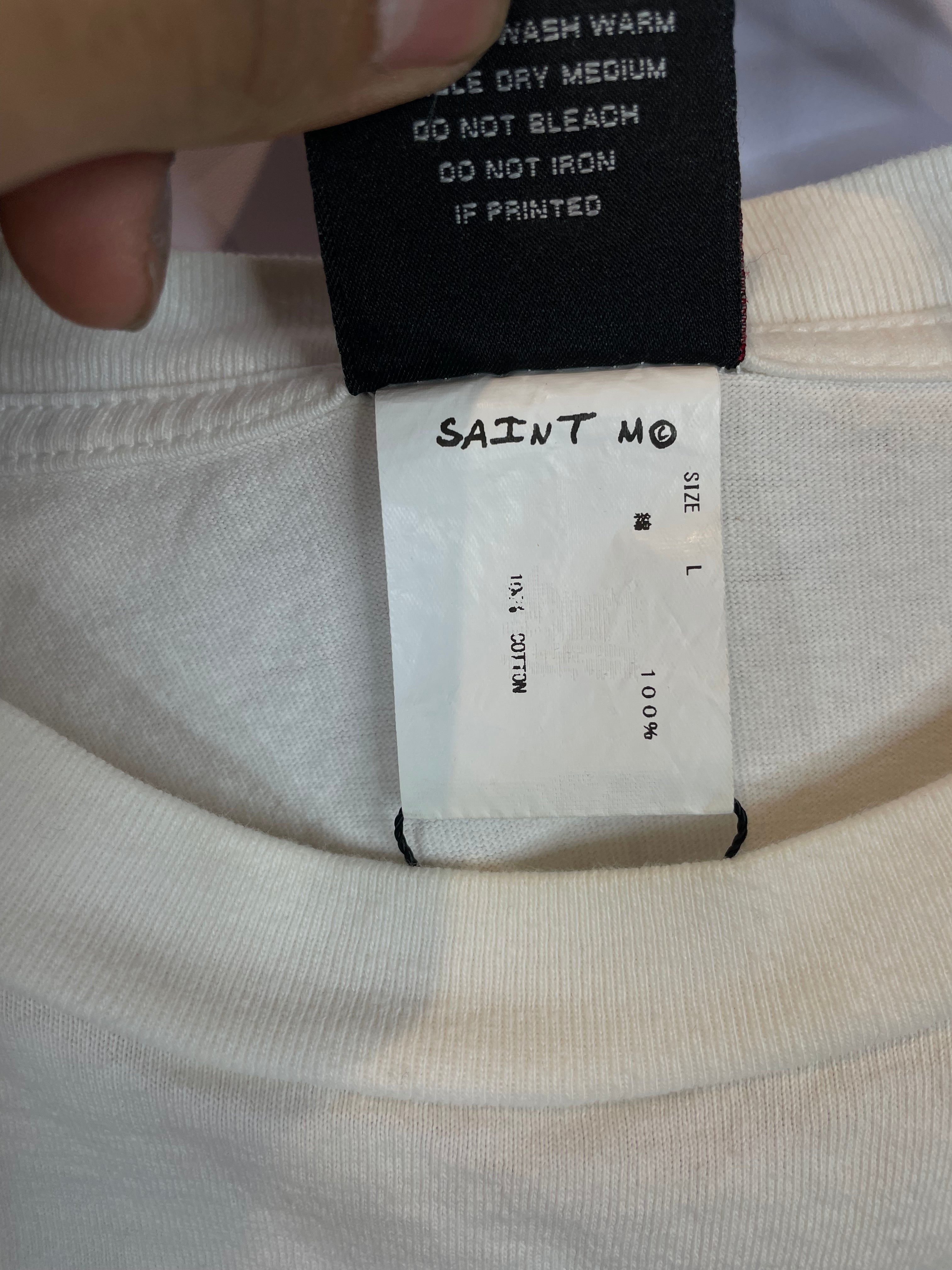 Saint Michael Drug Tee White Pink Used Large