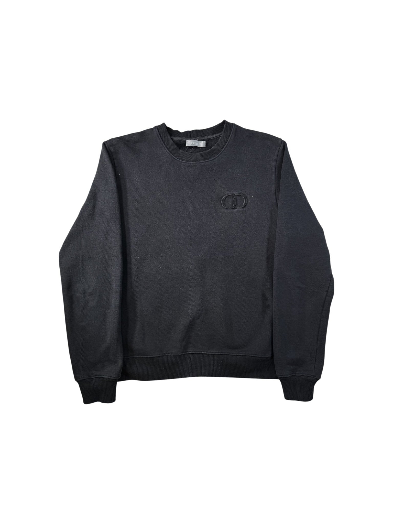 Dior CD Logo Crewneck Black Tonal Sweatshirt