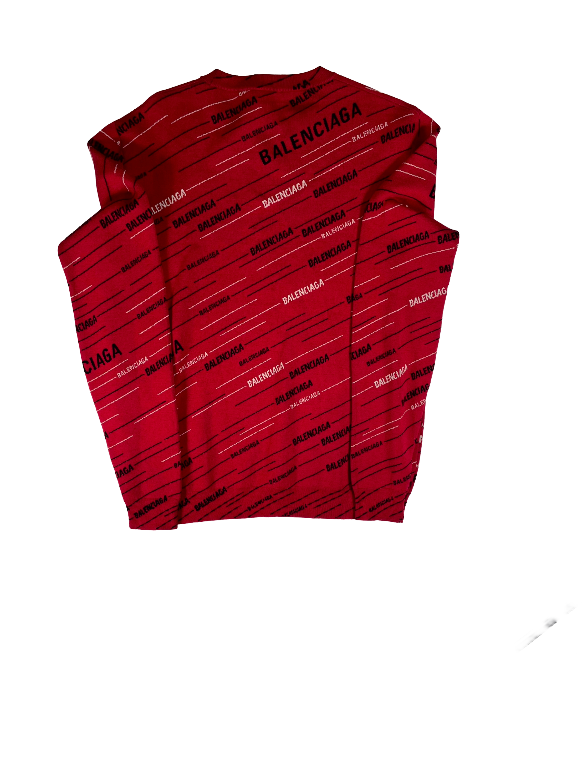 Balenciaga Monogram Knit Red Sweater