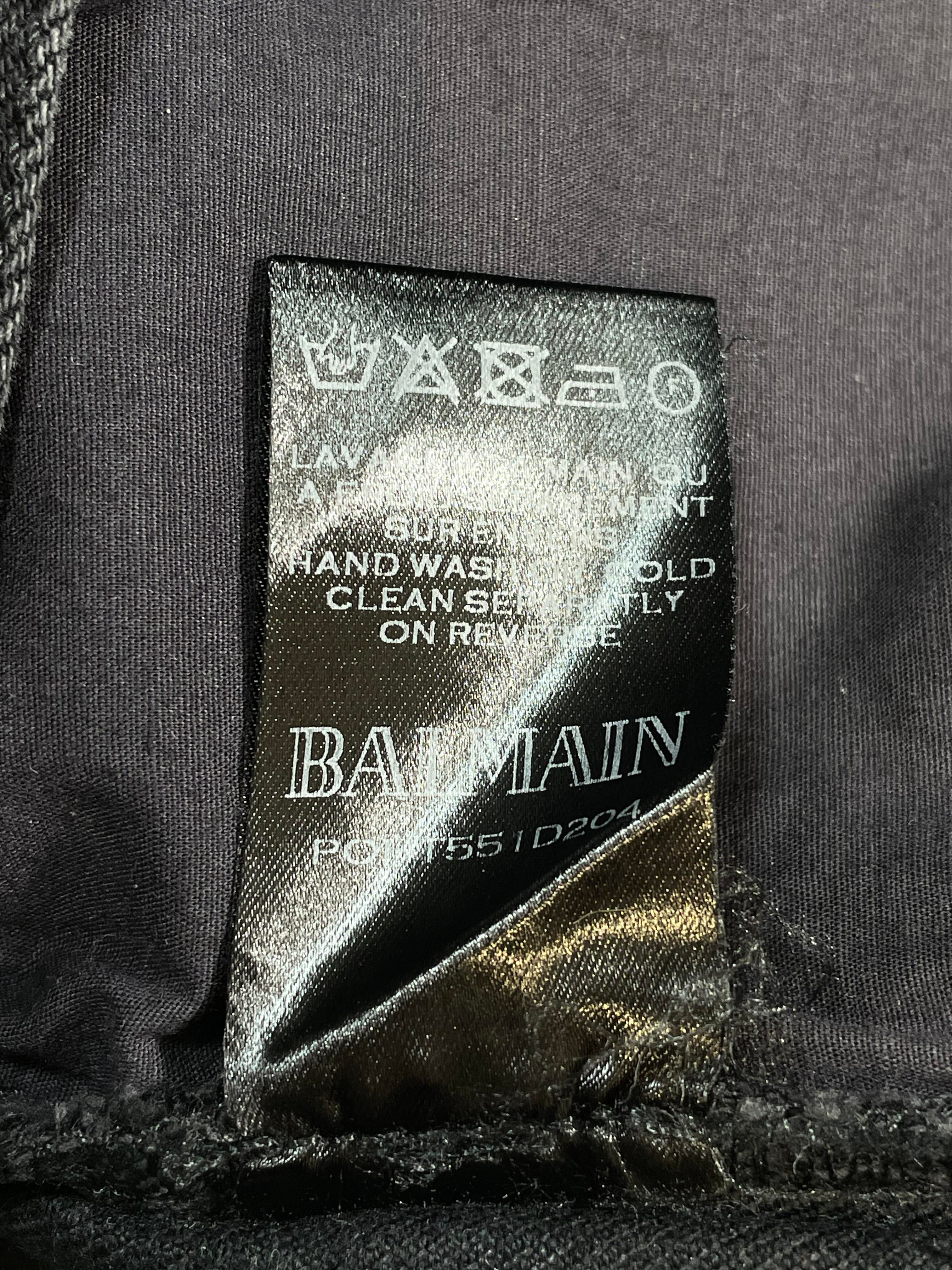 Balmain Black Wax Biker Jeans