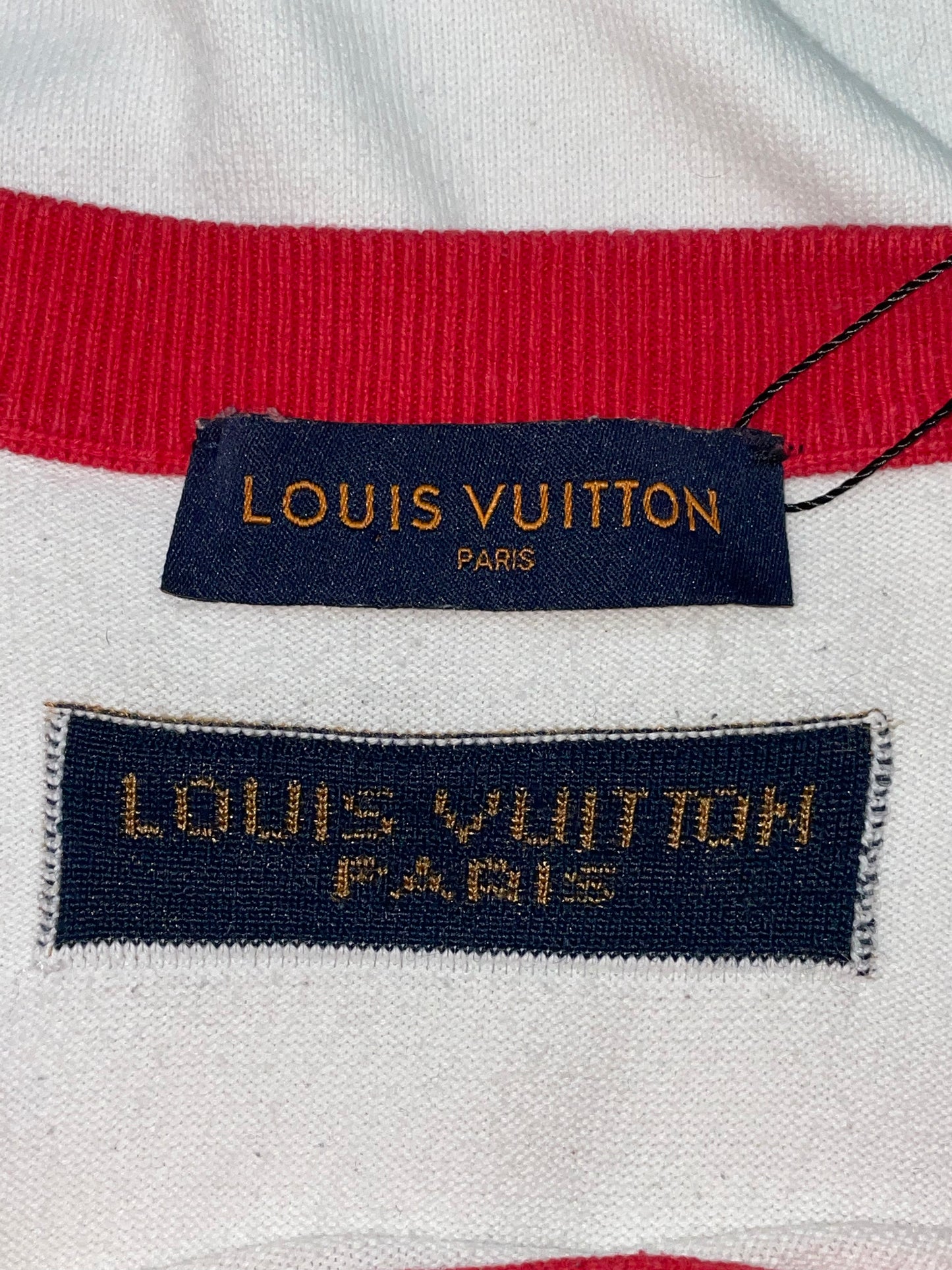 LV Logo Knit White & Red Tee