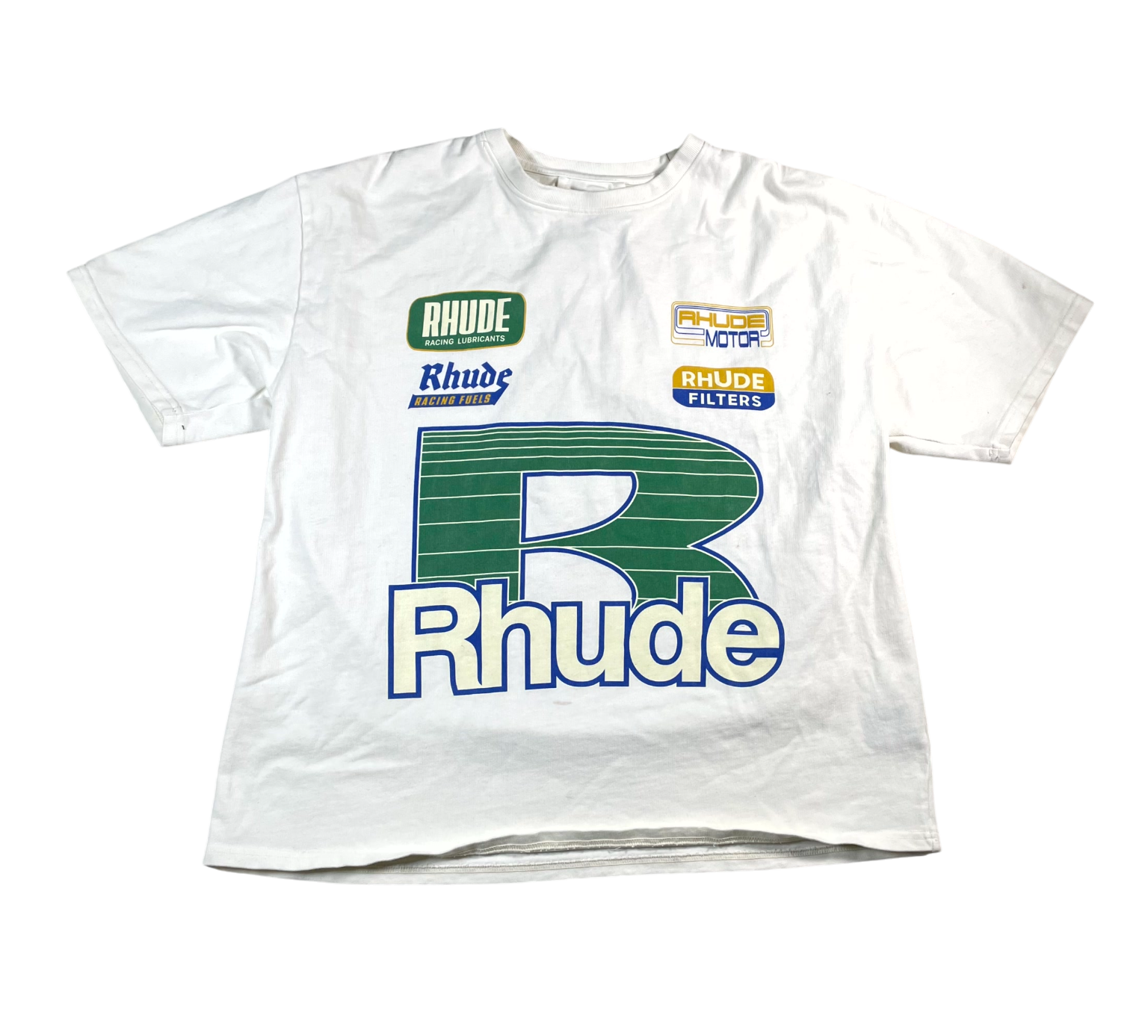 Rhude Big R Logo White & Green Tee
