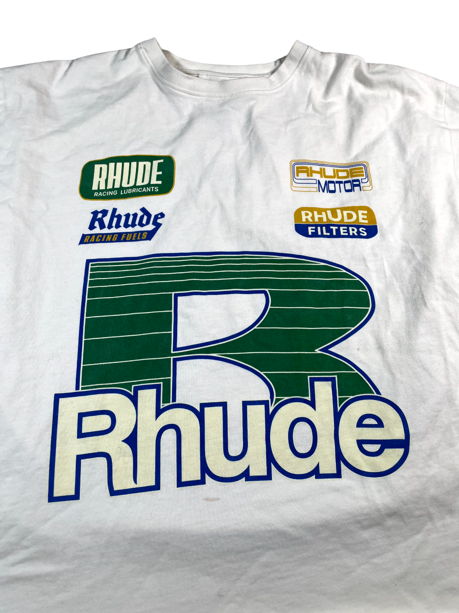 Rhude Big R Logo White & Green Tee