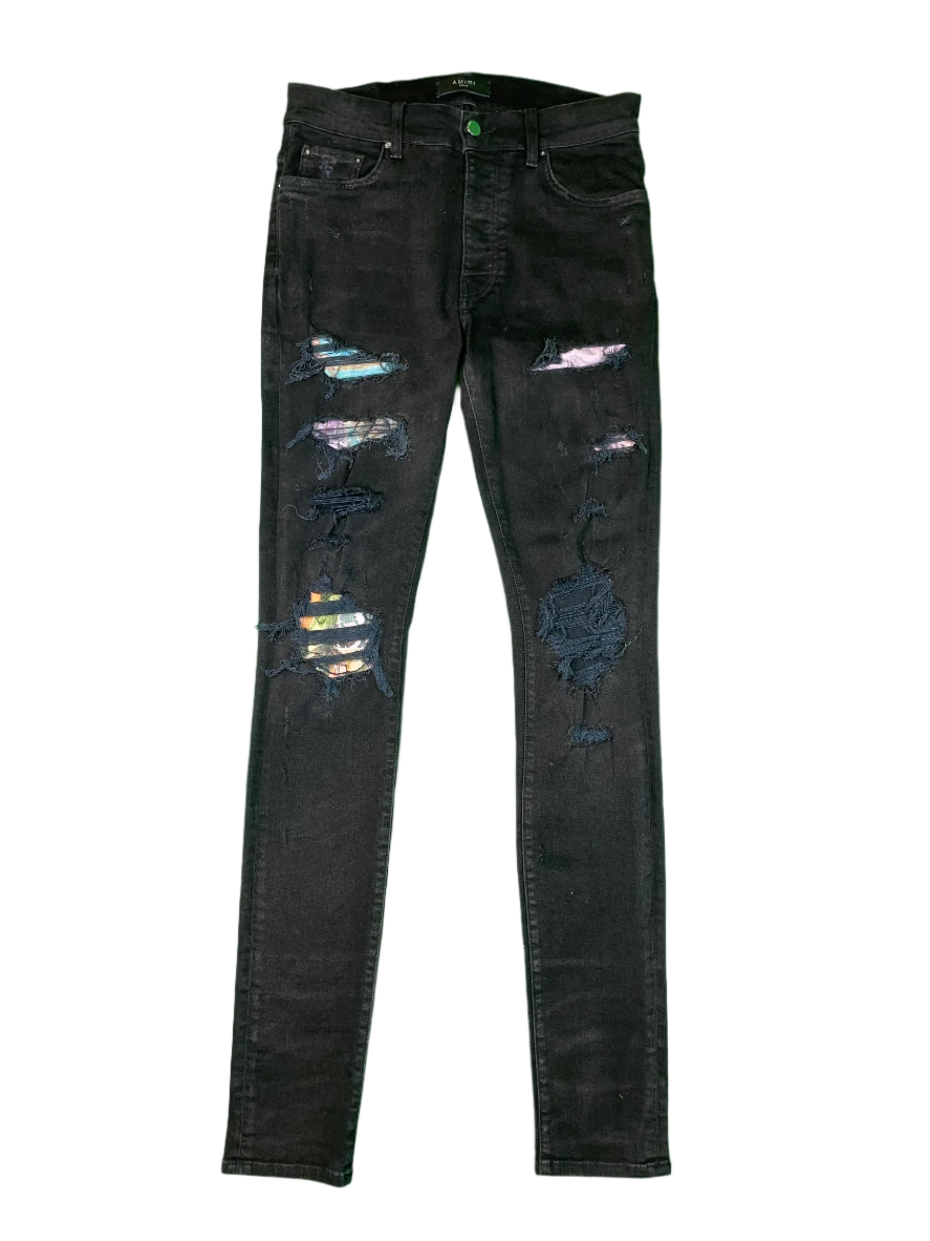Amiri Thrasher Swan Patch Black Jeans