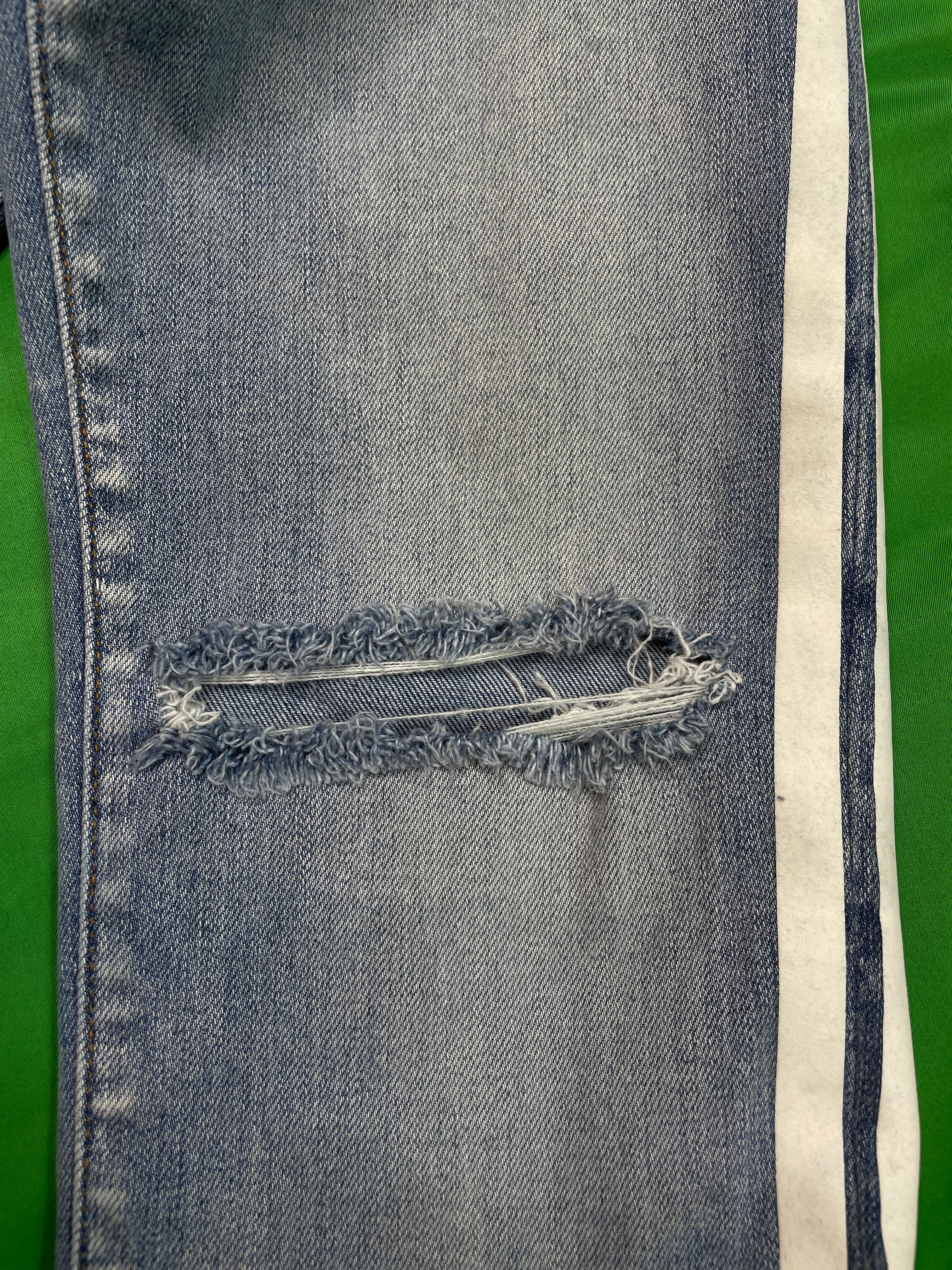 Amiri Thrasher White Stripe Light Wash Blue Jeans