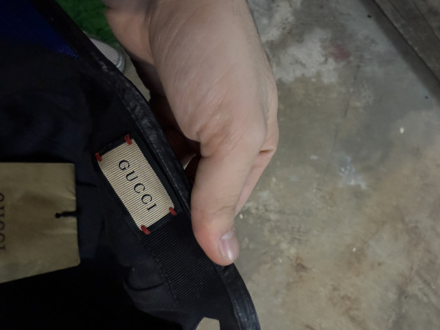 Gucci Mono Cap Royal Blue Black Used Small With Tags