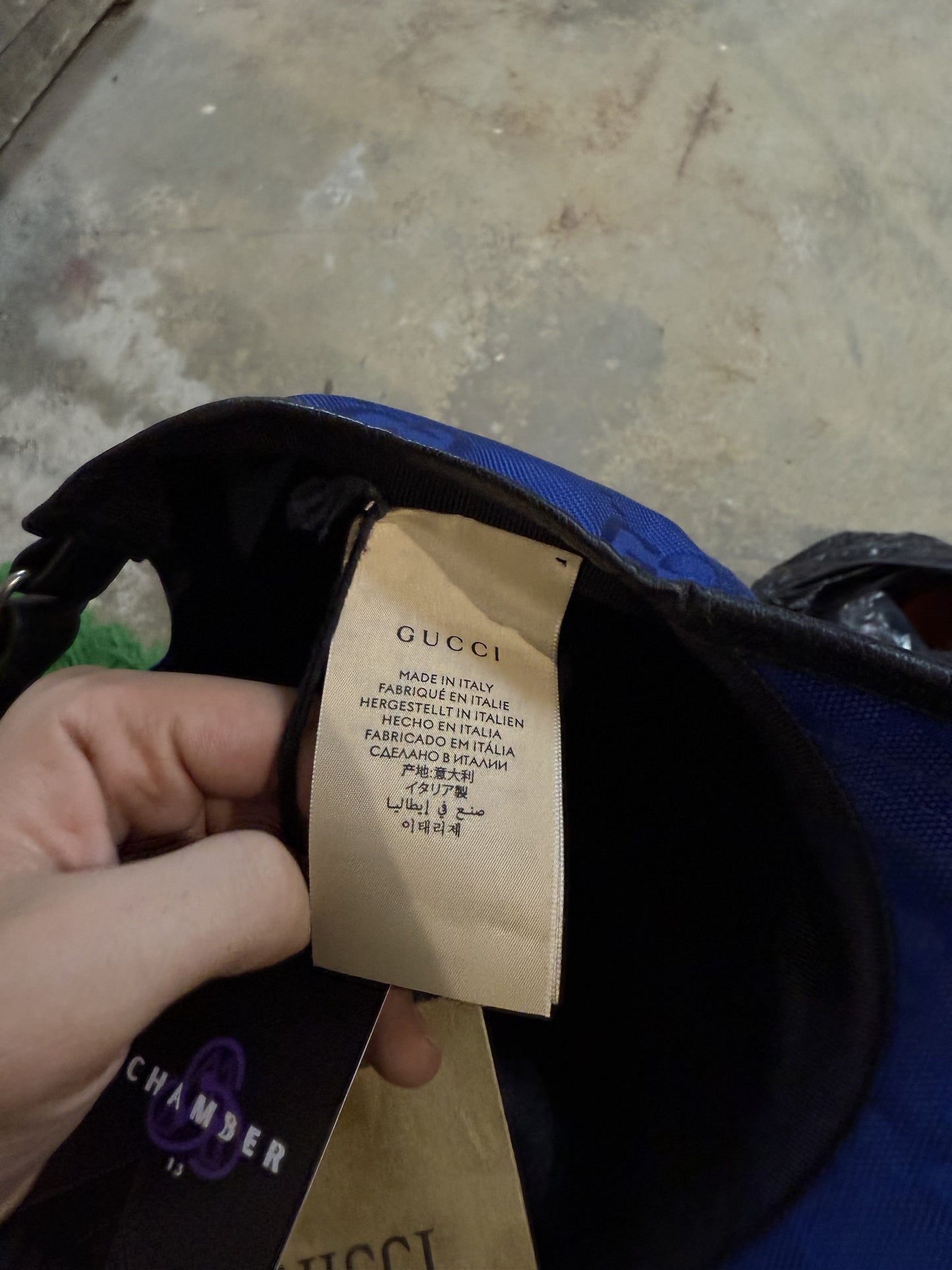 Gucci Mono Cap Royal Blue Black Used Small With Tags