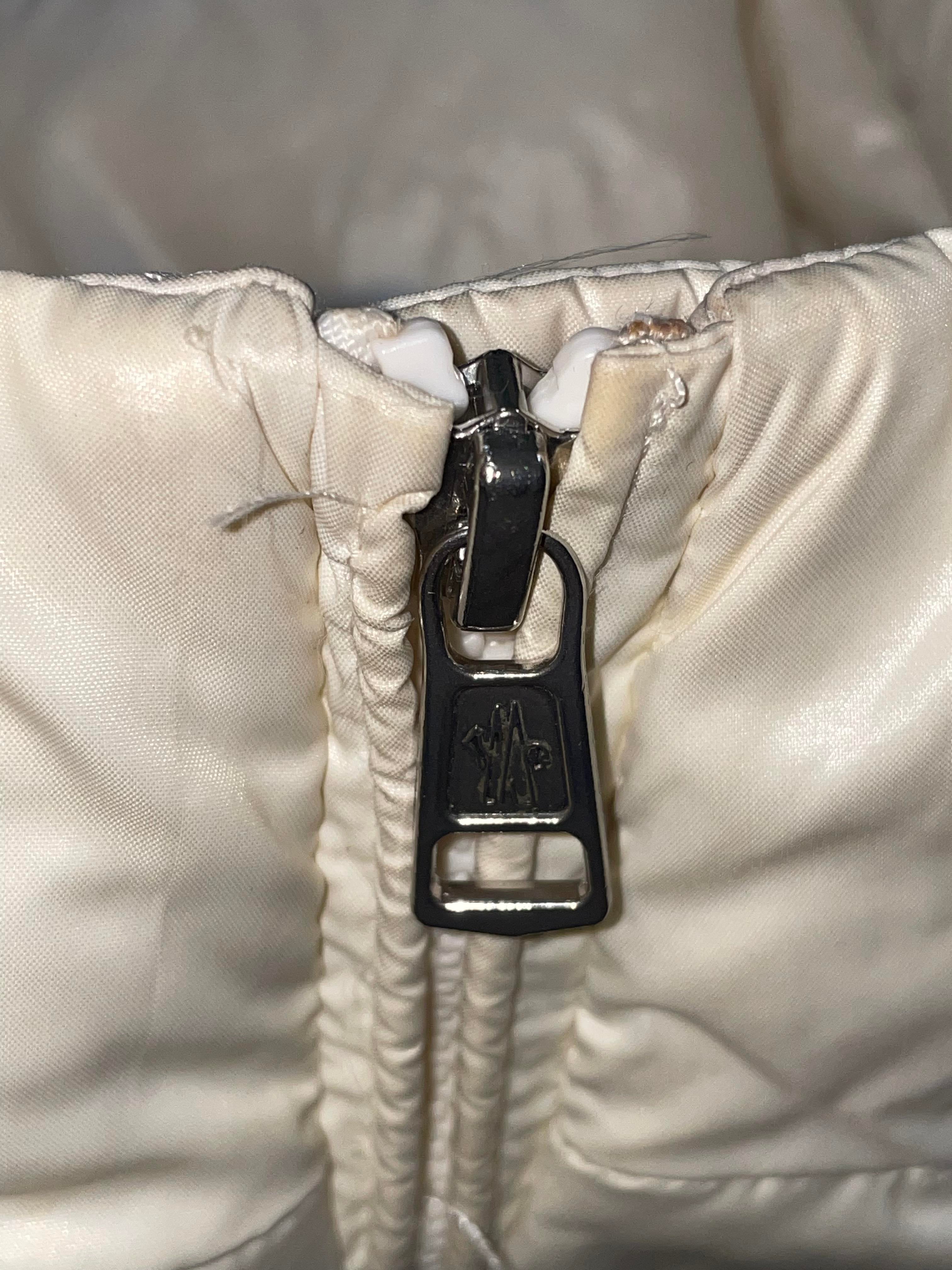 Moncler Navy & Red Stripe White Puffer Vest