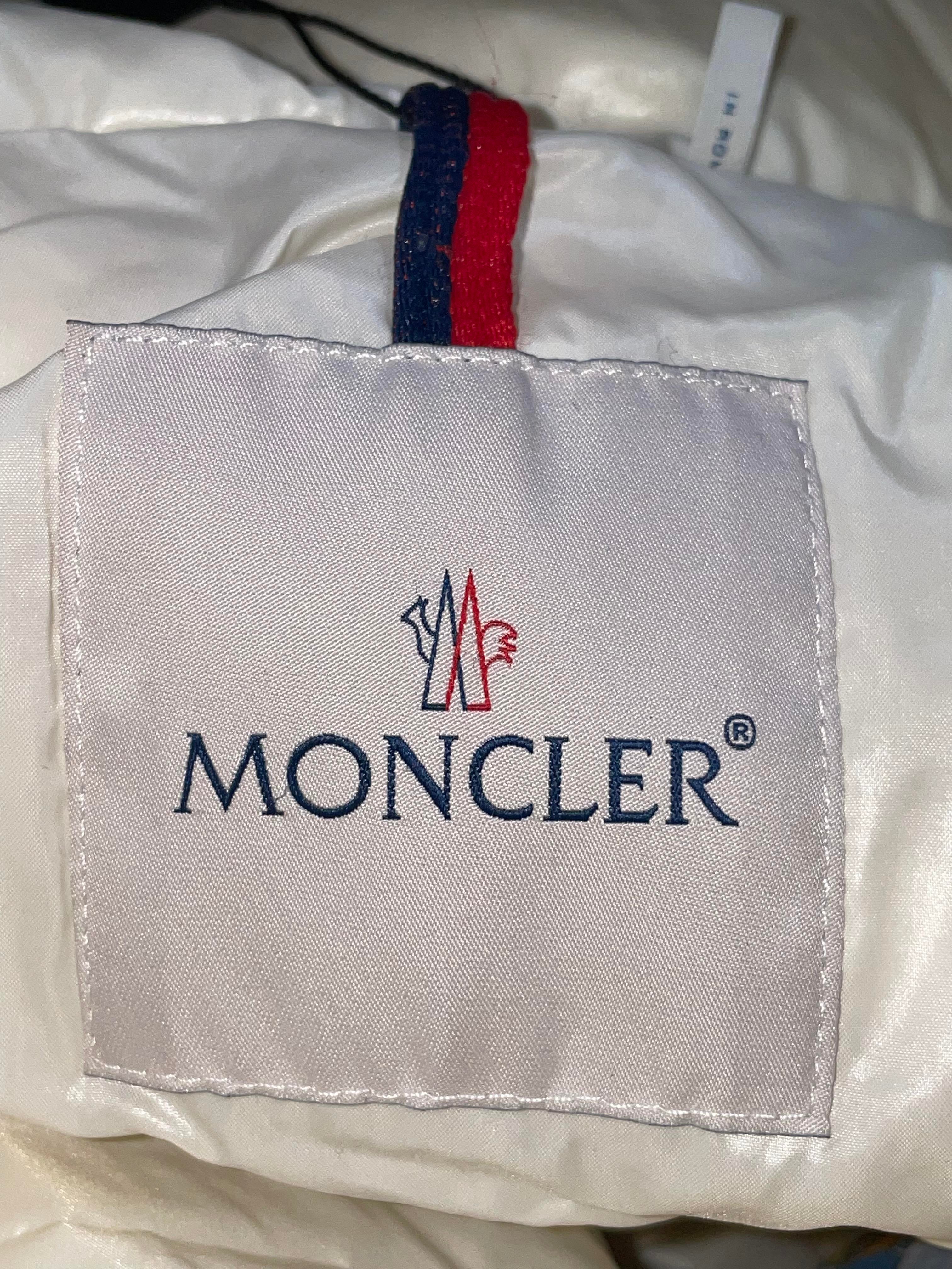 Moncler Navy & Red Stripe White Puffer Vest
