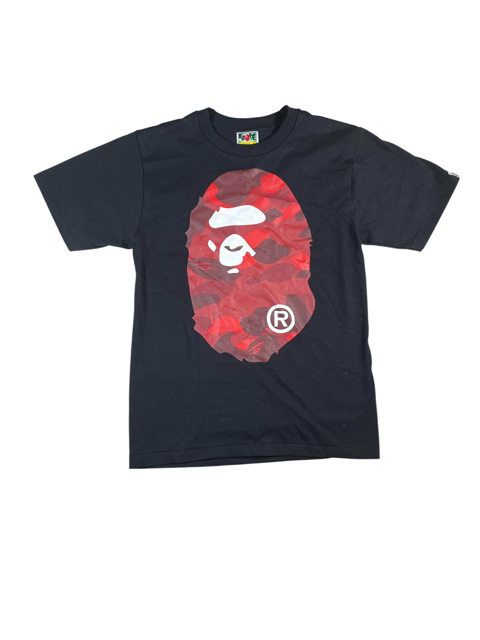 Bape Camo Ape Logo Black & Red Tee