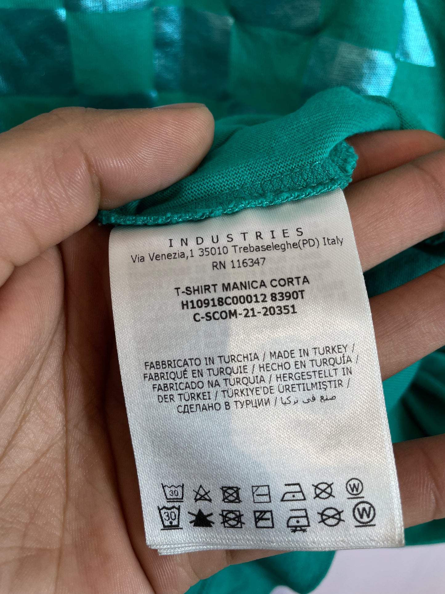 Moncler Tee Green Used Small