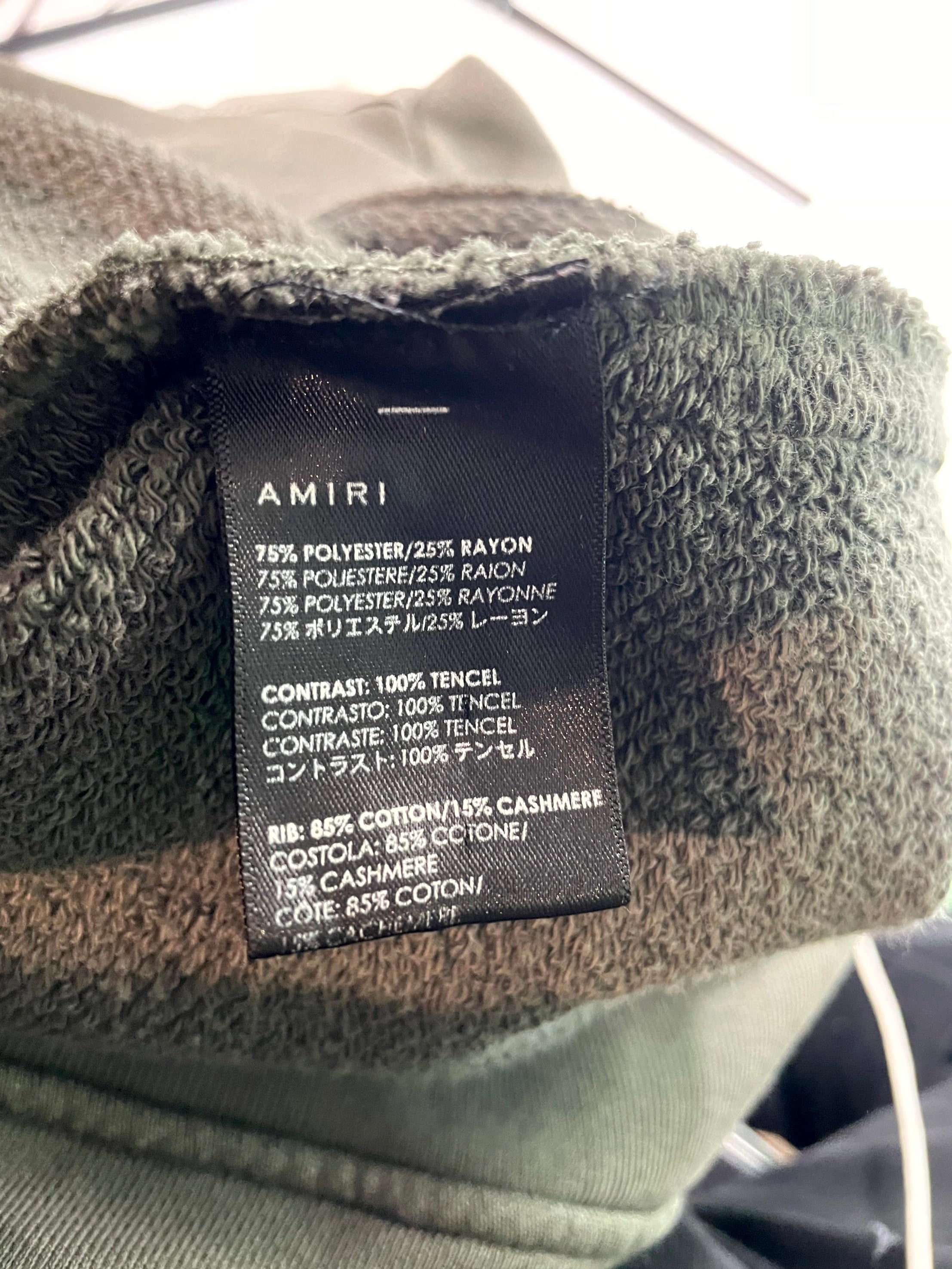 Amiri Military Patchwork Olive Hoodie
