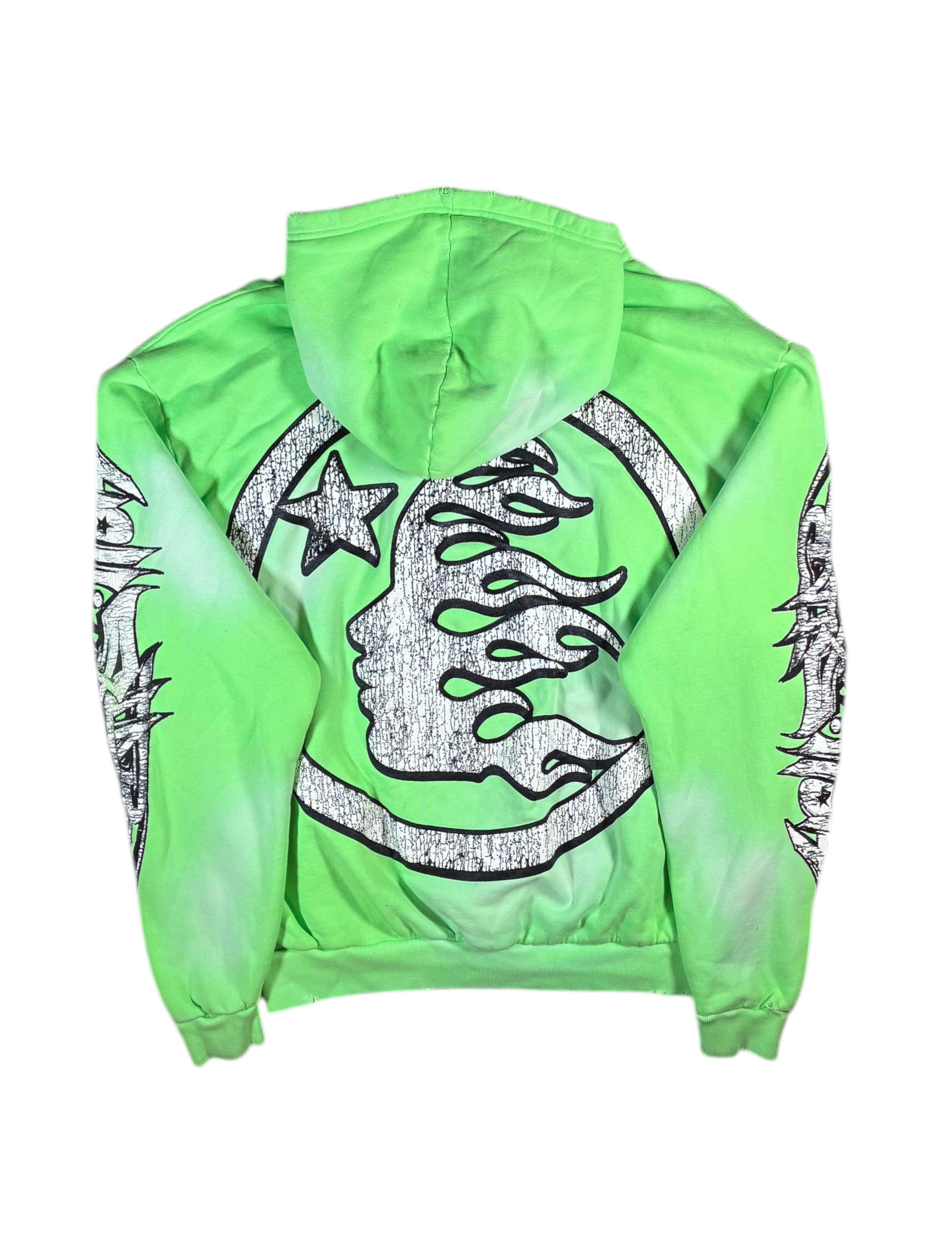 Hellstar Graffiti Green Zip Up Hoodie