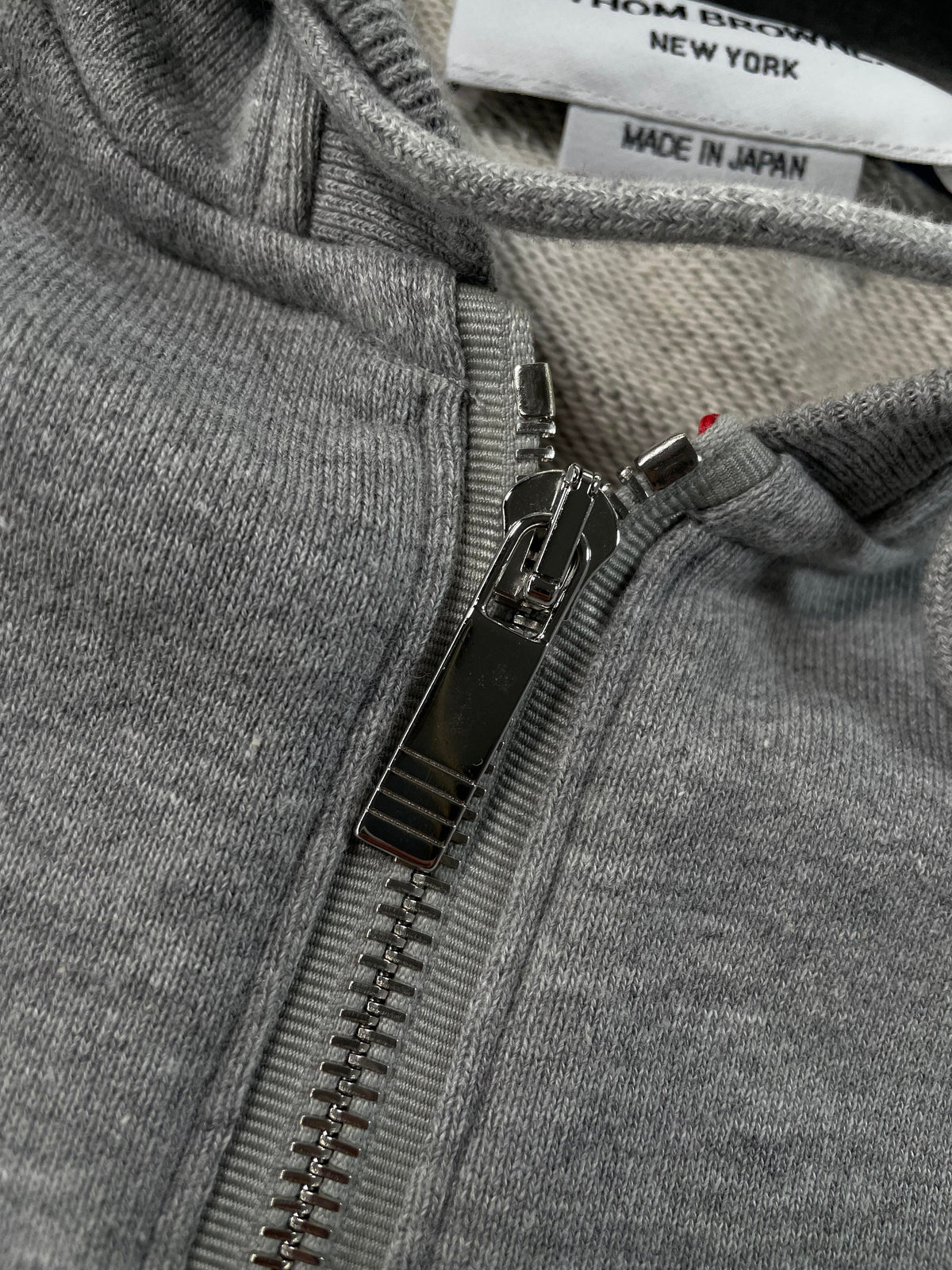 Thom Browne White Bar Light Grey Hoodie