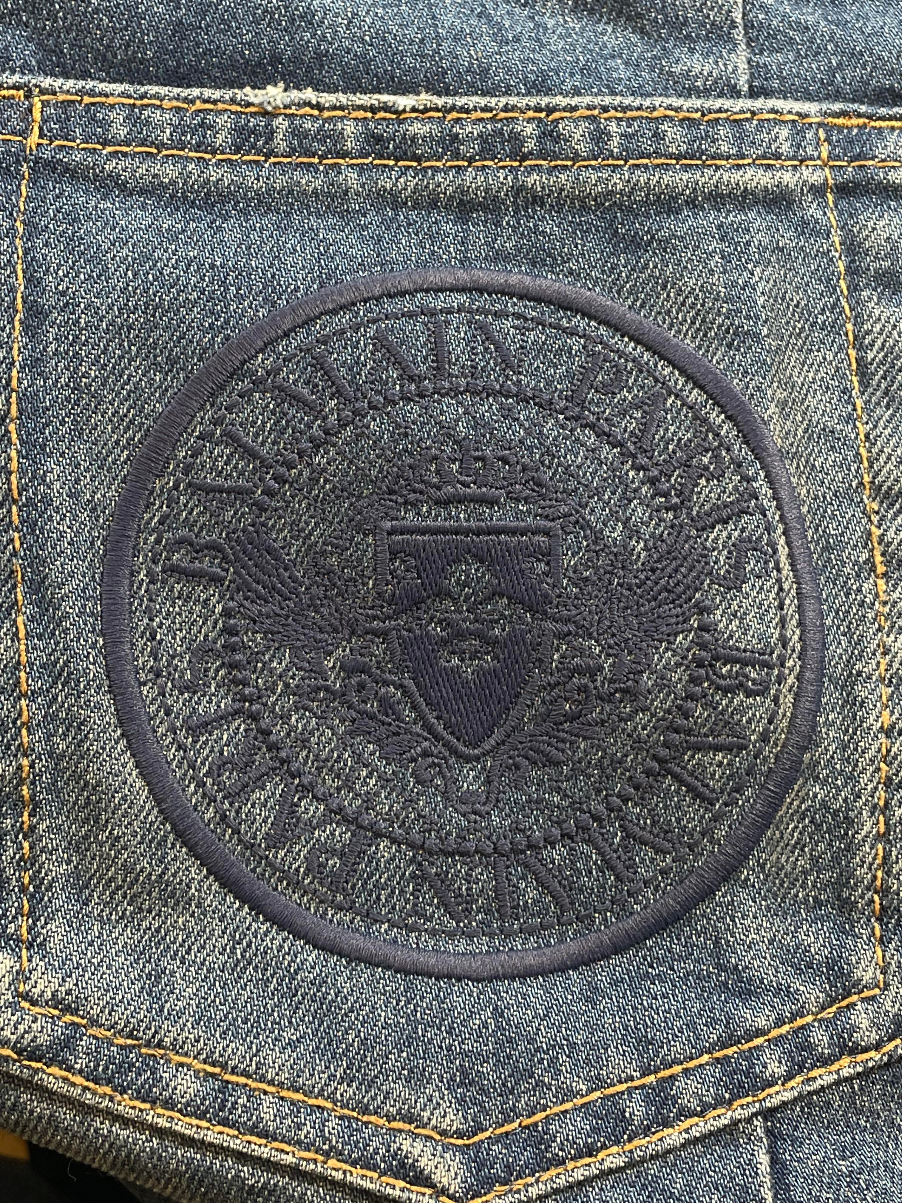 Balmain Dark Blue Biker Jeans