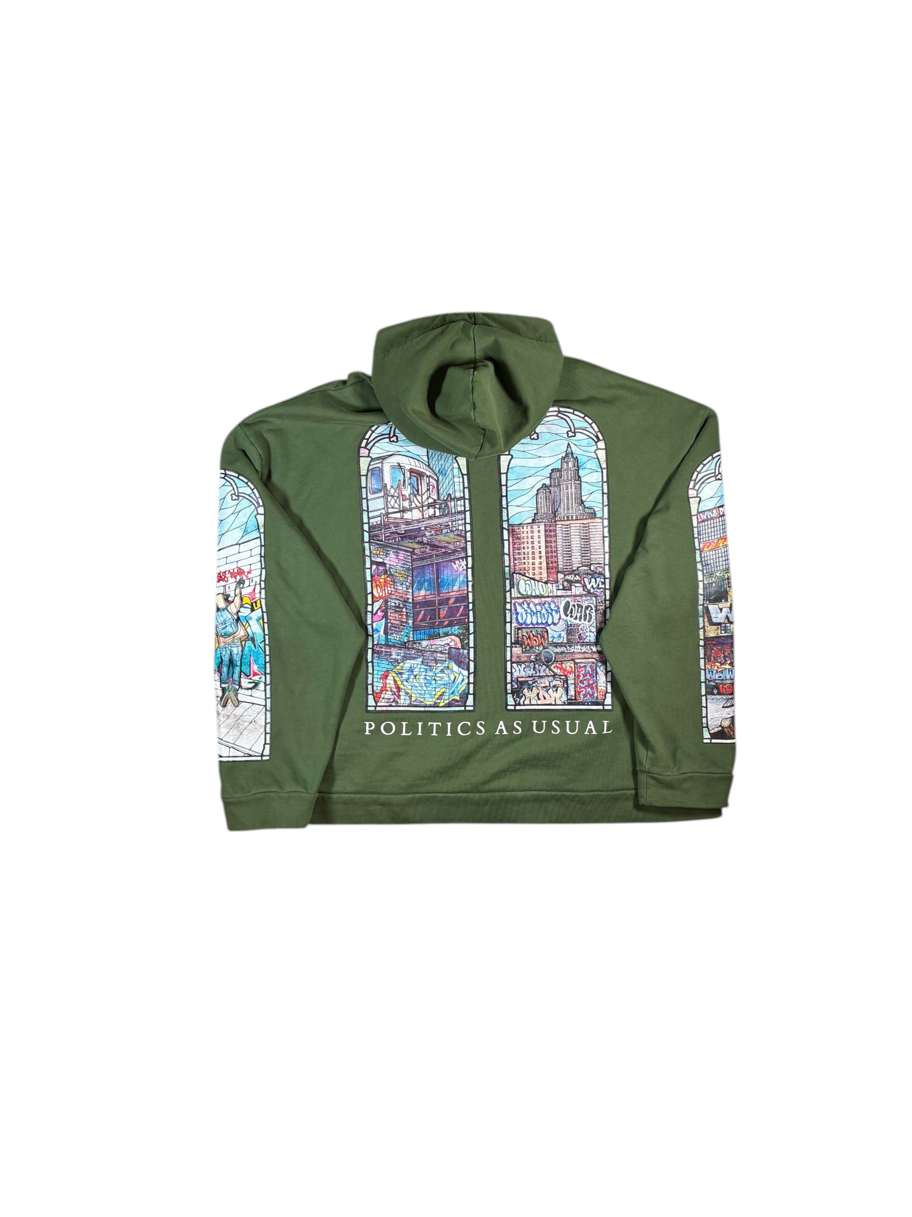 Who Decides War 'Politics As Usual' Green Hoodie