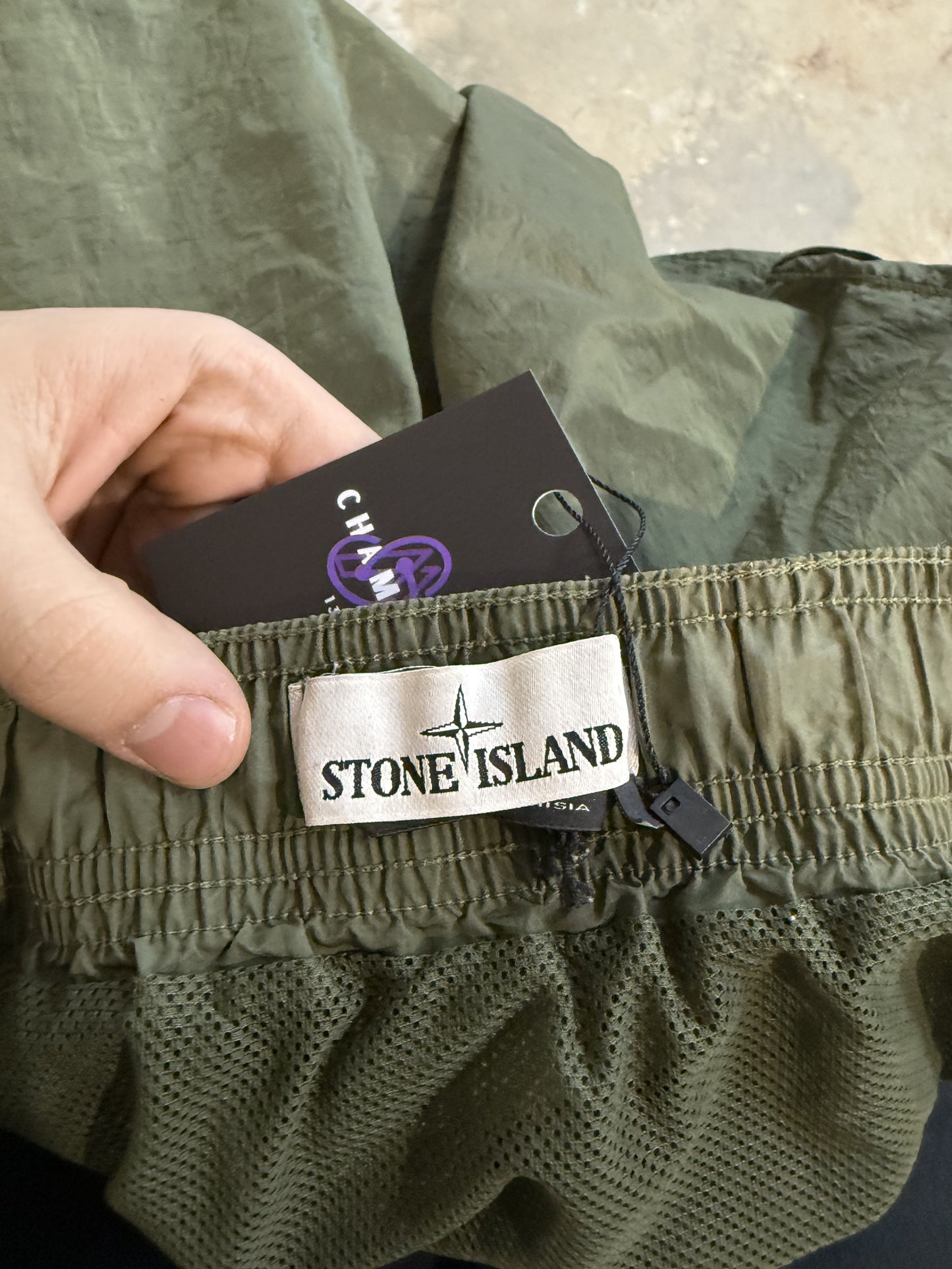 Stone Island Swim Trunks Olive Used Large