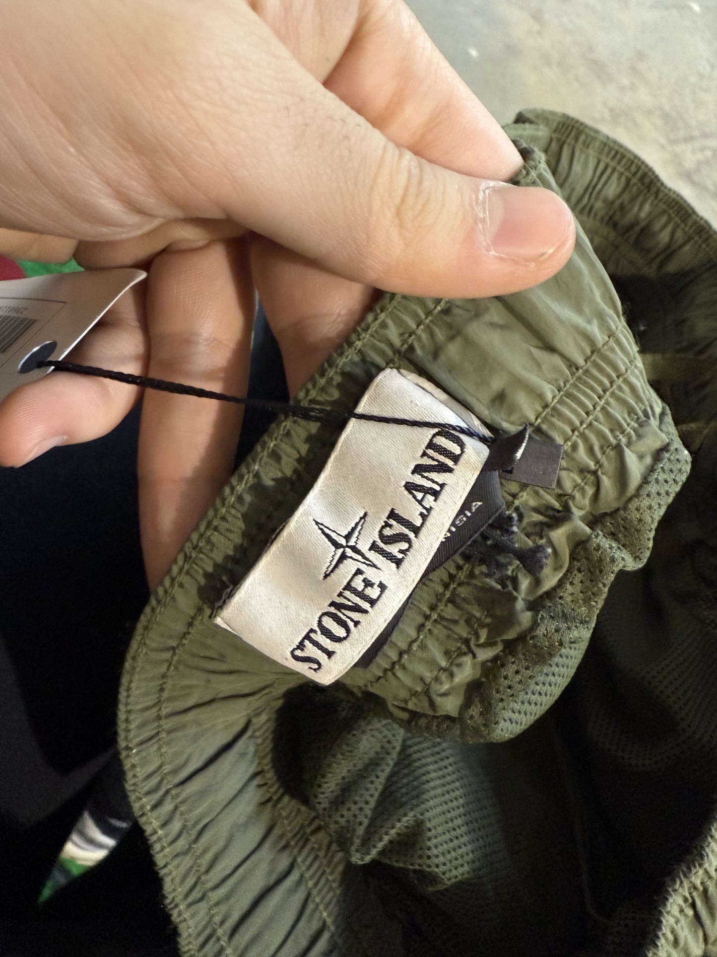 Stone Island Swim Trunks Olive Used Large
