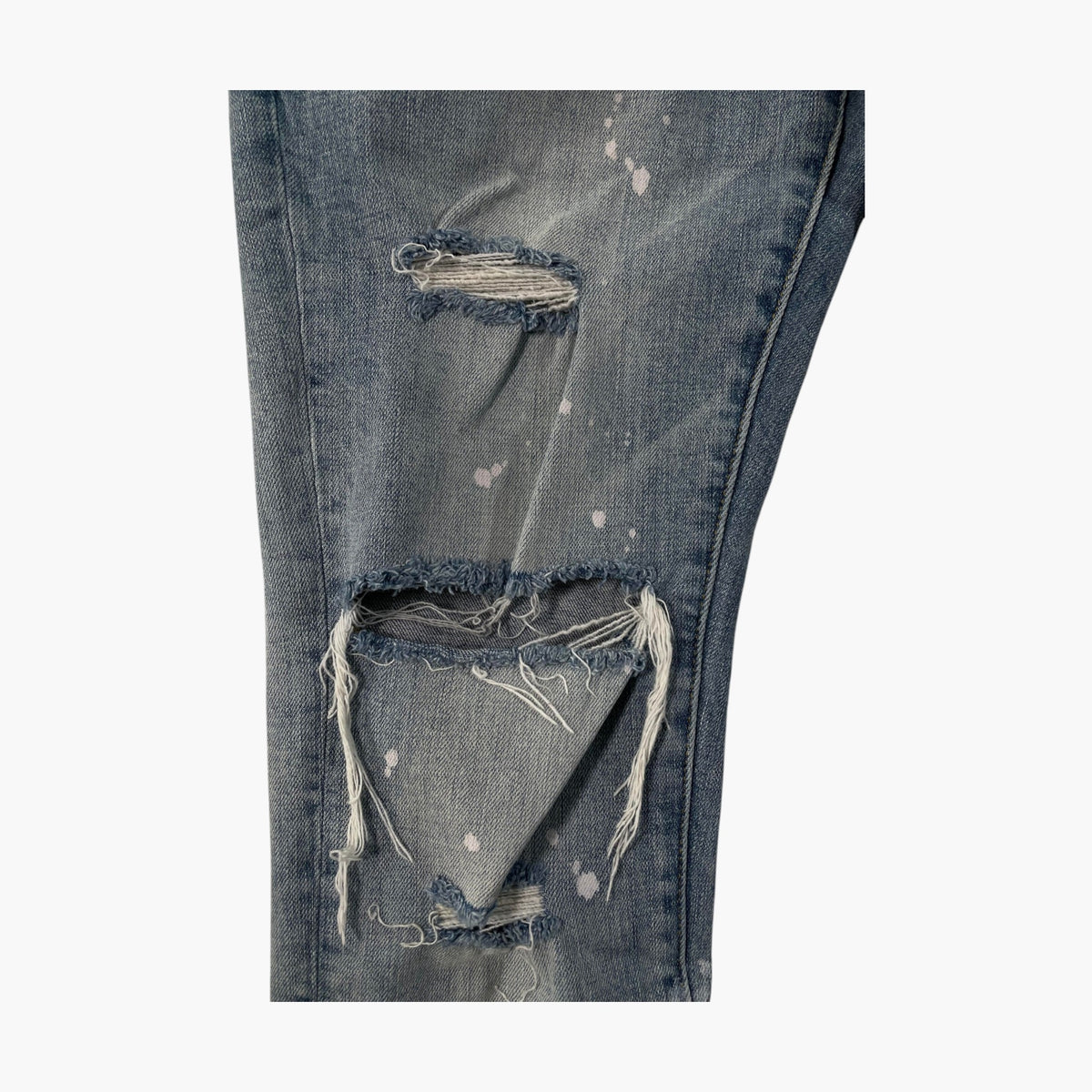 Purple Brand Splatter Light Wash Ripped Jeans