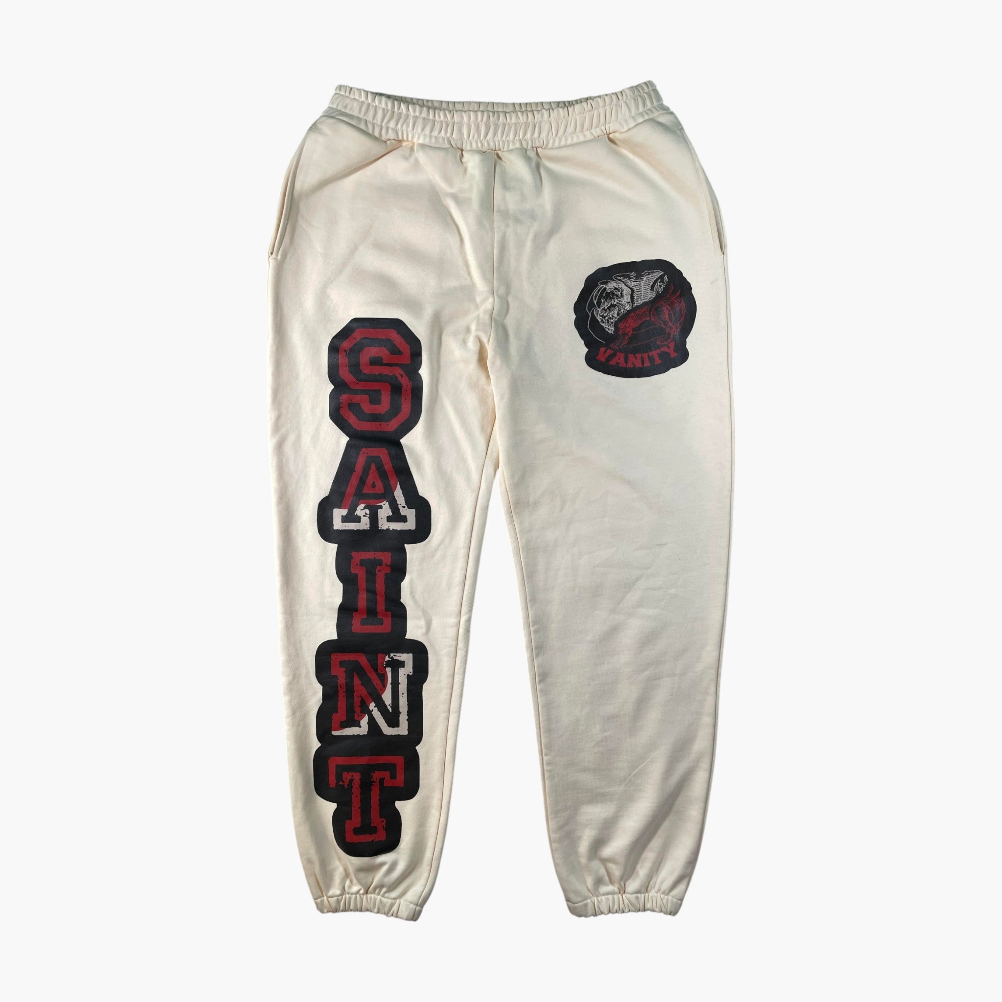 Saint Vanity Red Cream Sweatpants