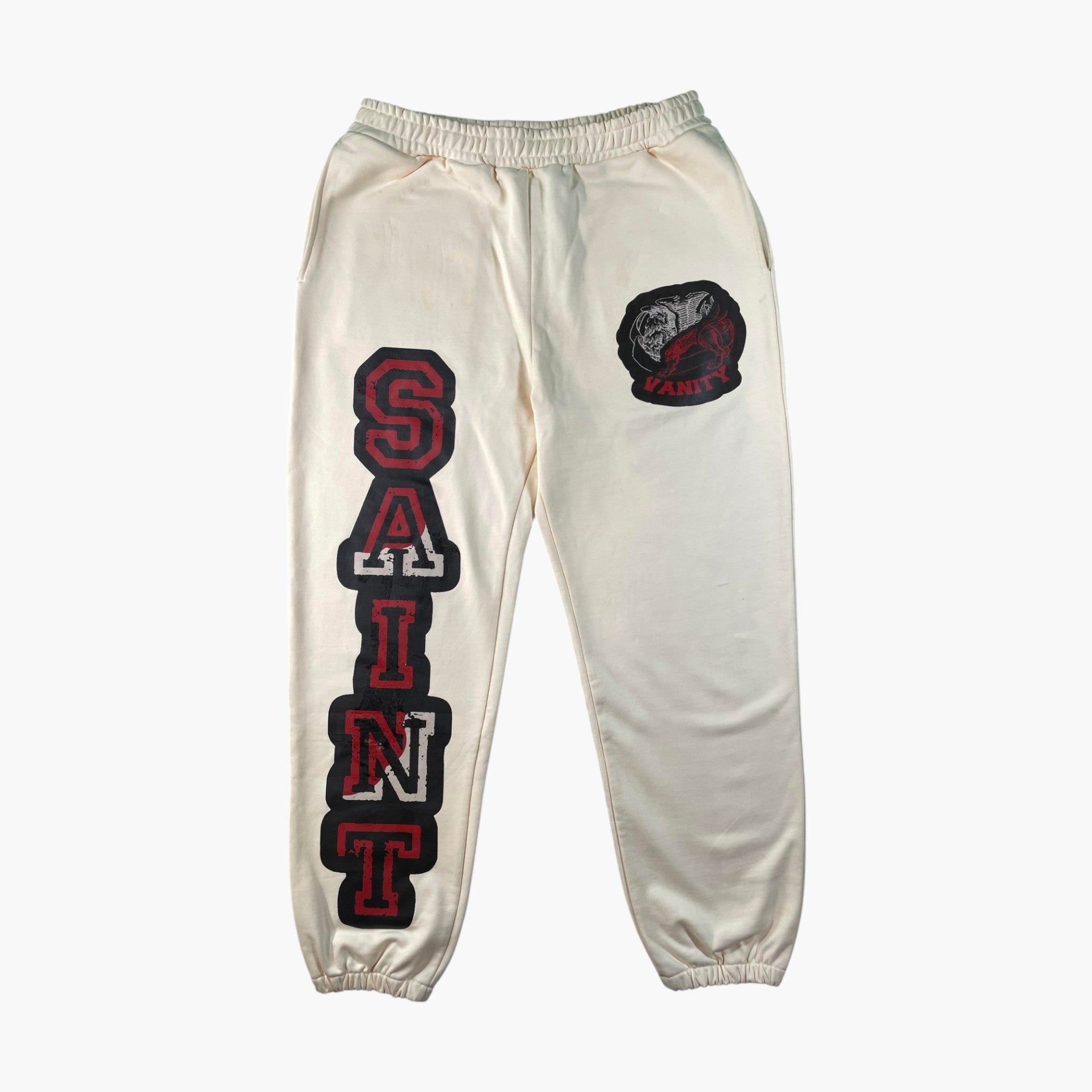 Saint Vanity Red Cream Sweatpants