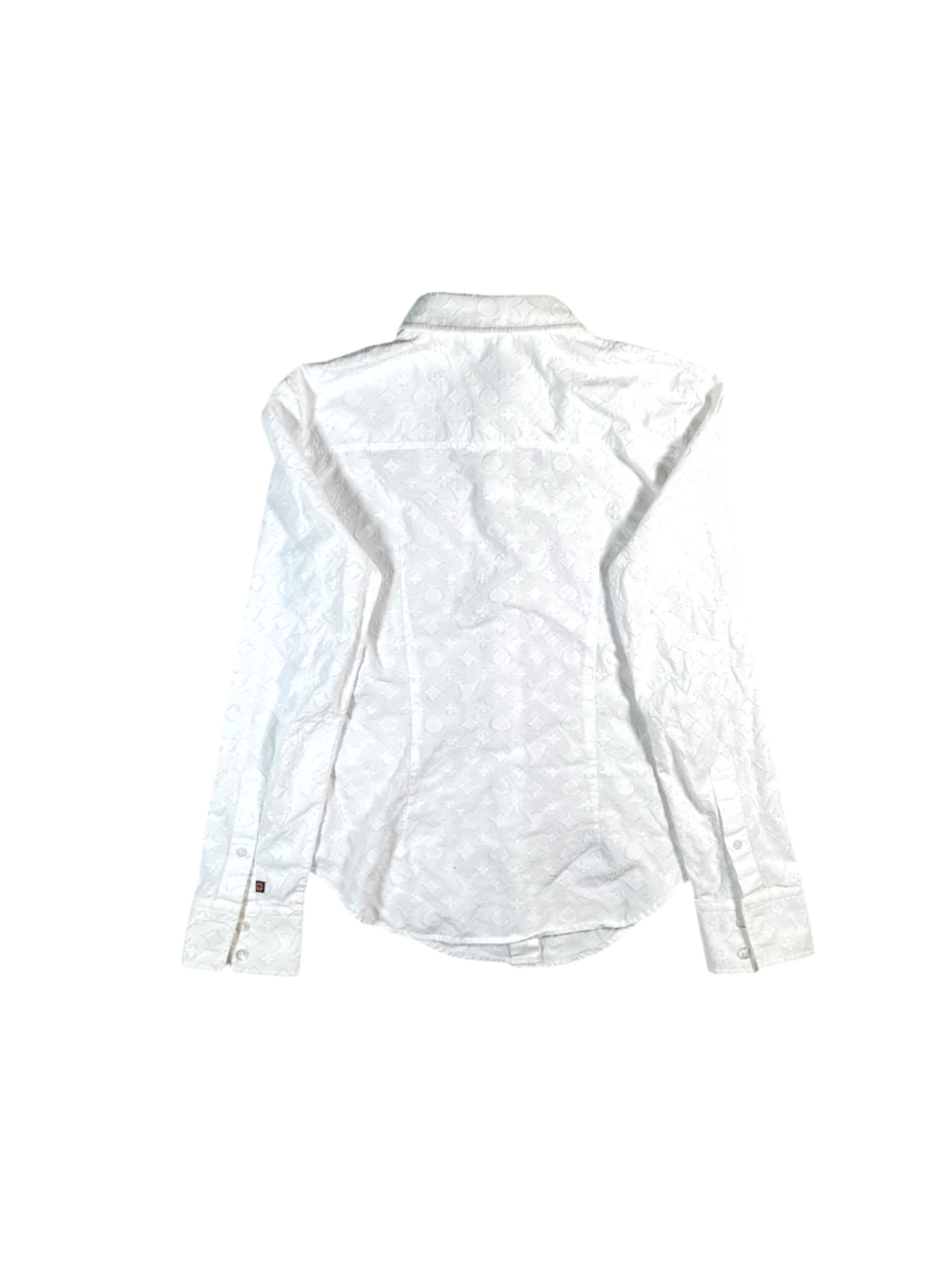 Louis Vuitton Embossed Monogram Button Up White Shirt