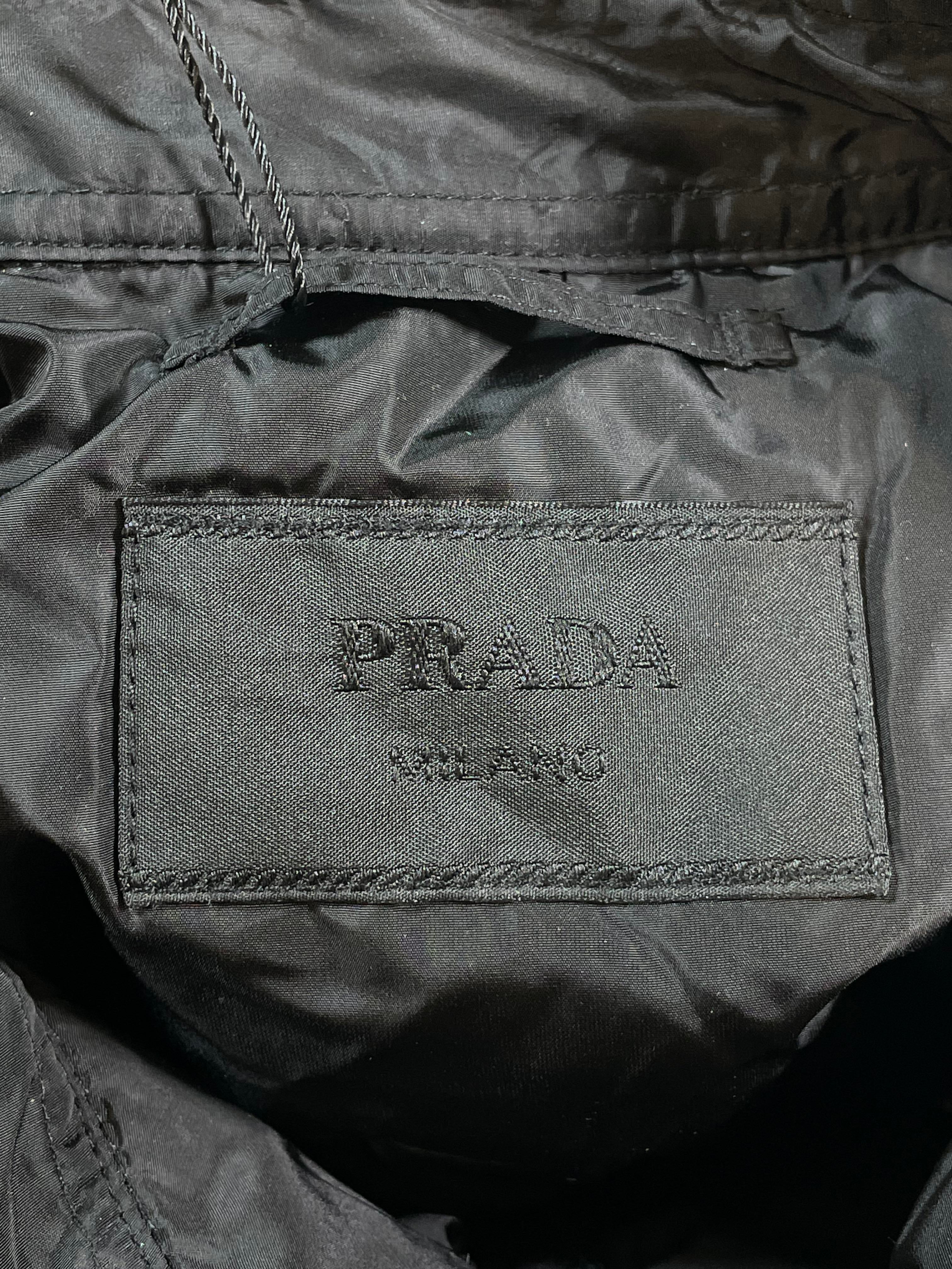 Prada Light Re Nylon Padded Black Button Up Shirt