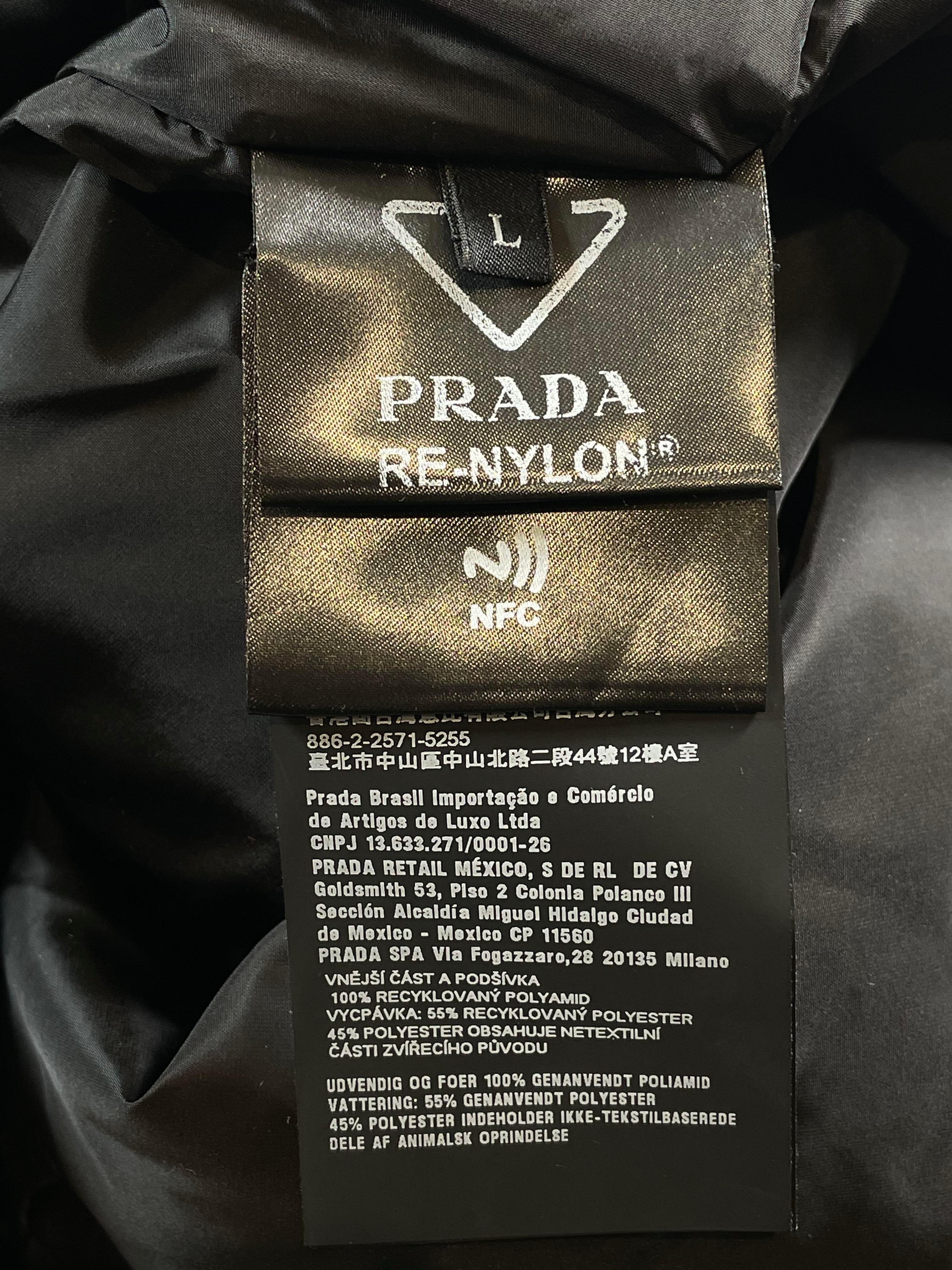 Prada Light Re Nylon Padded Black Button Up Shirt