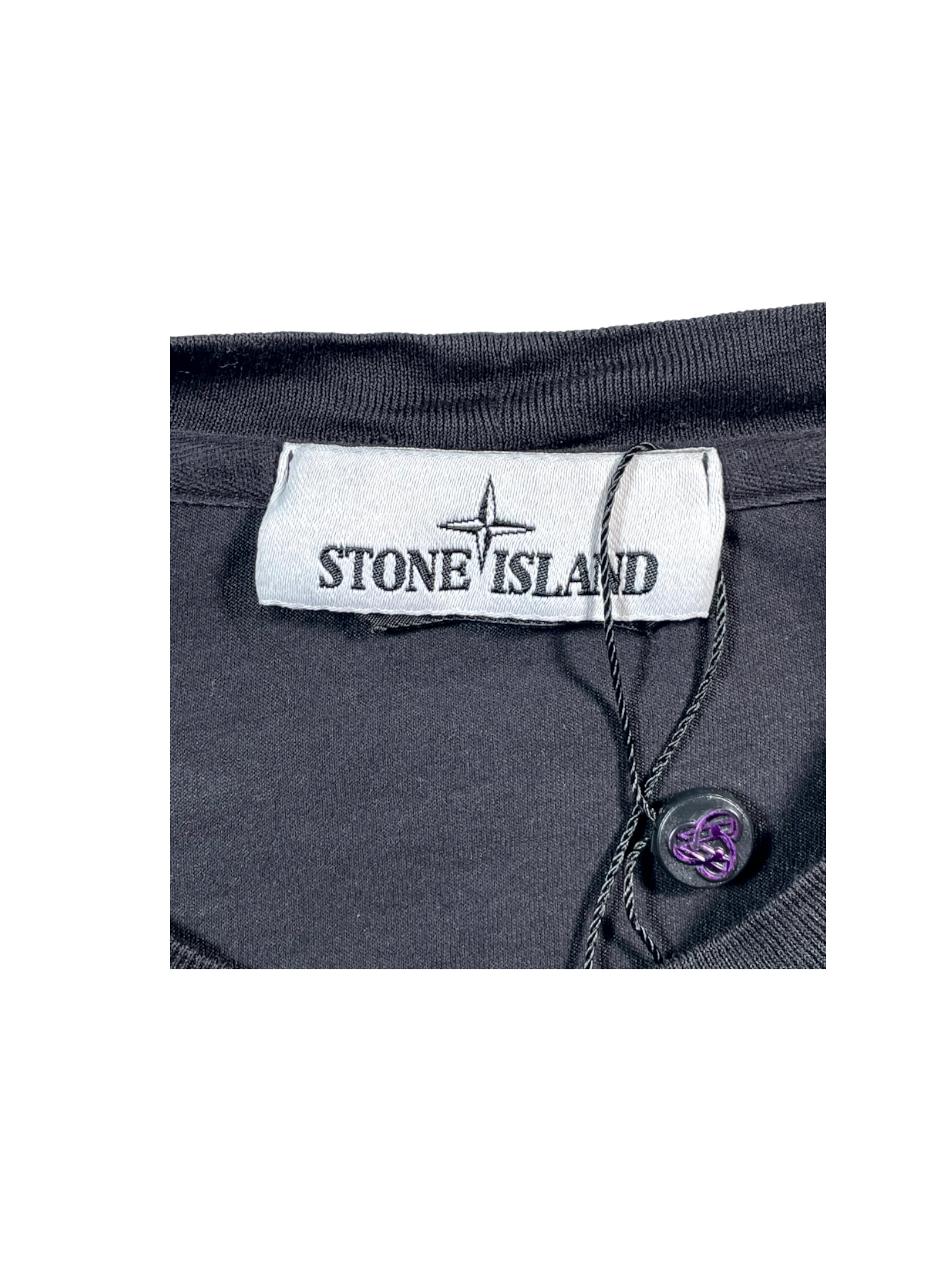 Stone Island Logo Long Sleeve Black Tee