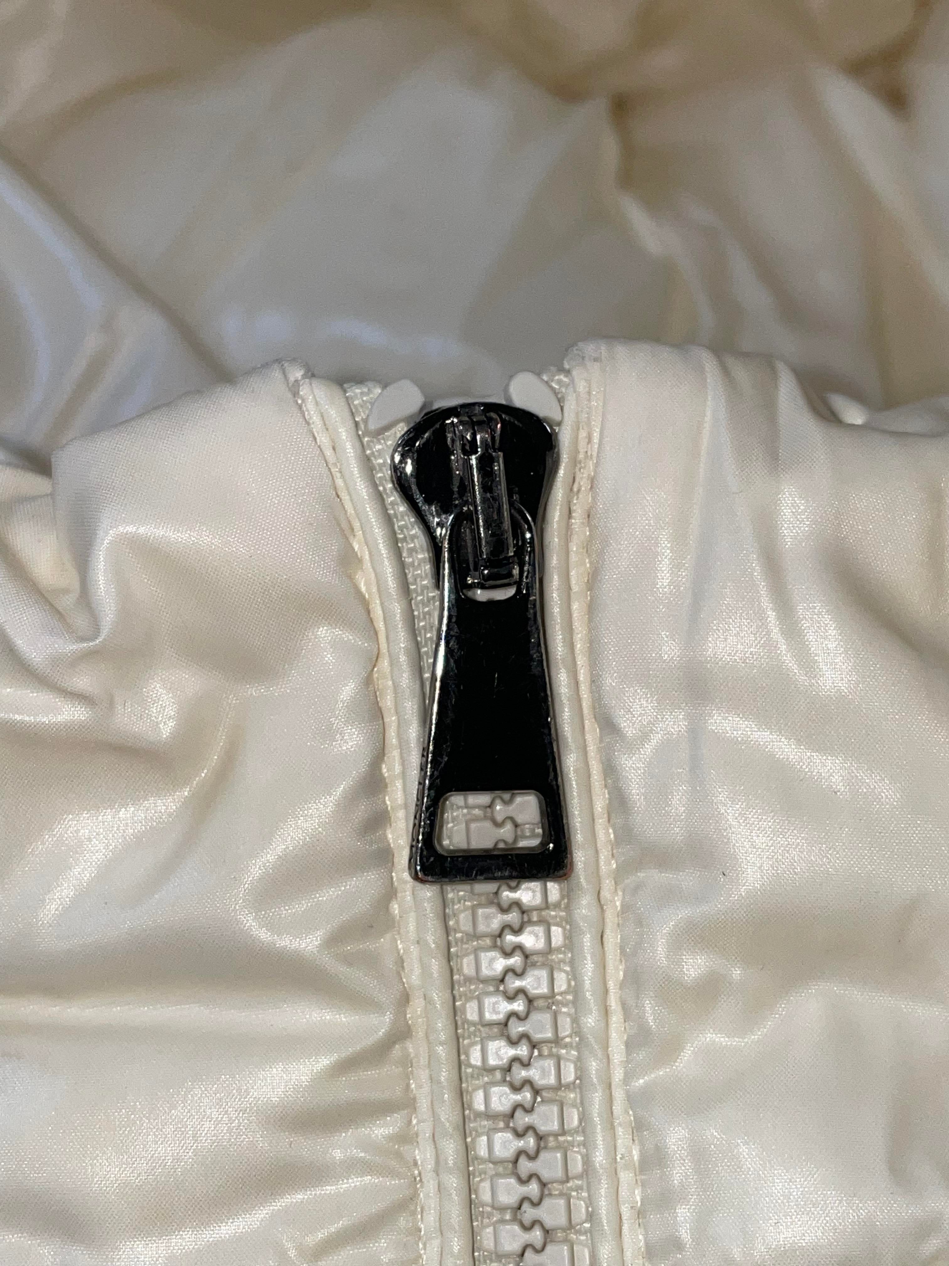 Moncler Womens Fur White Puffer Vest