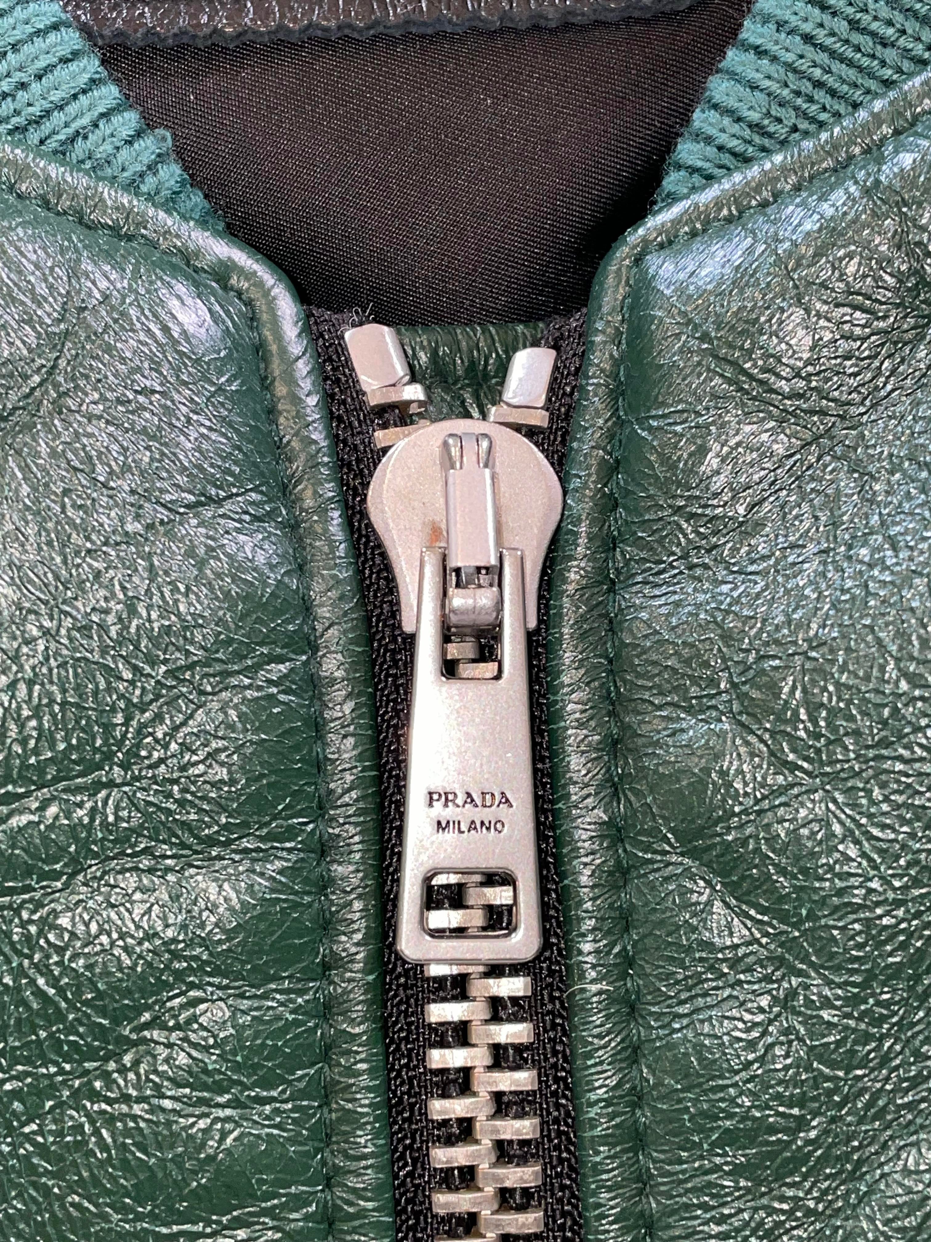 Prada Green Leather Jacket