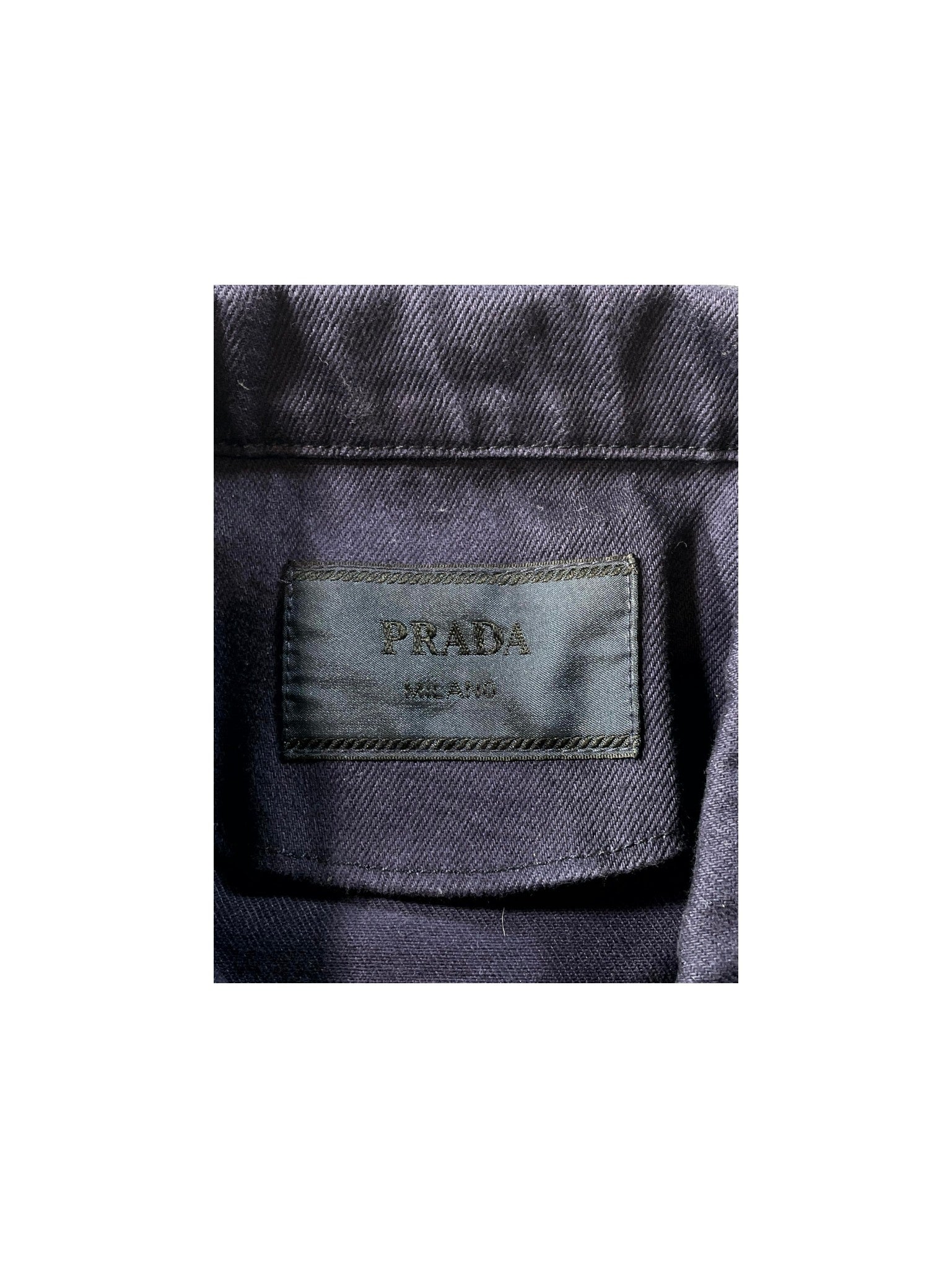 Prada Zip Up Denim Dark Blue Jacket