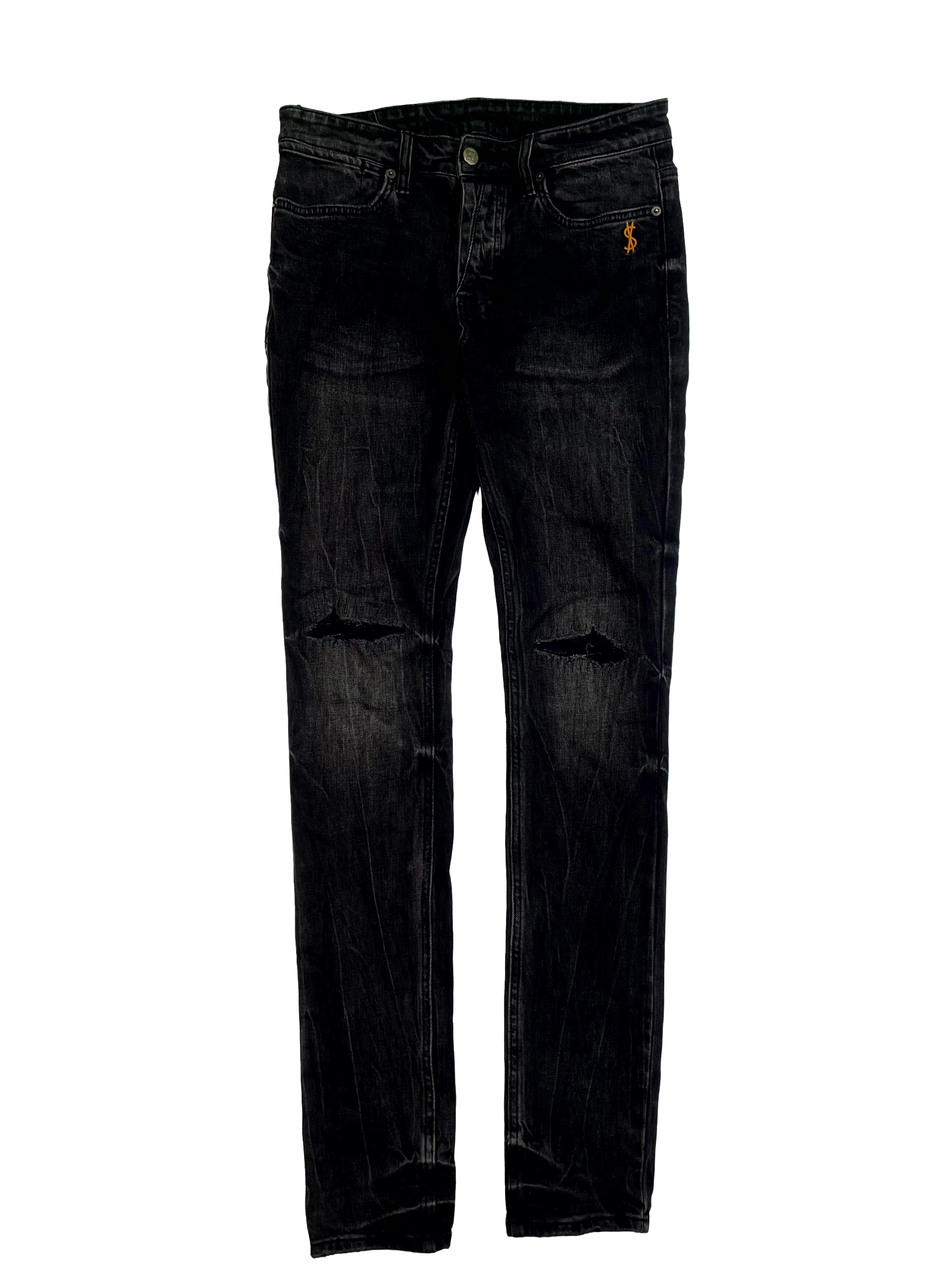 Ksubi Black Wash & Orange Jeans