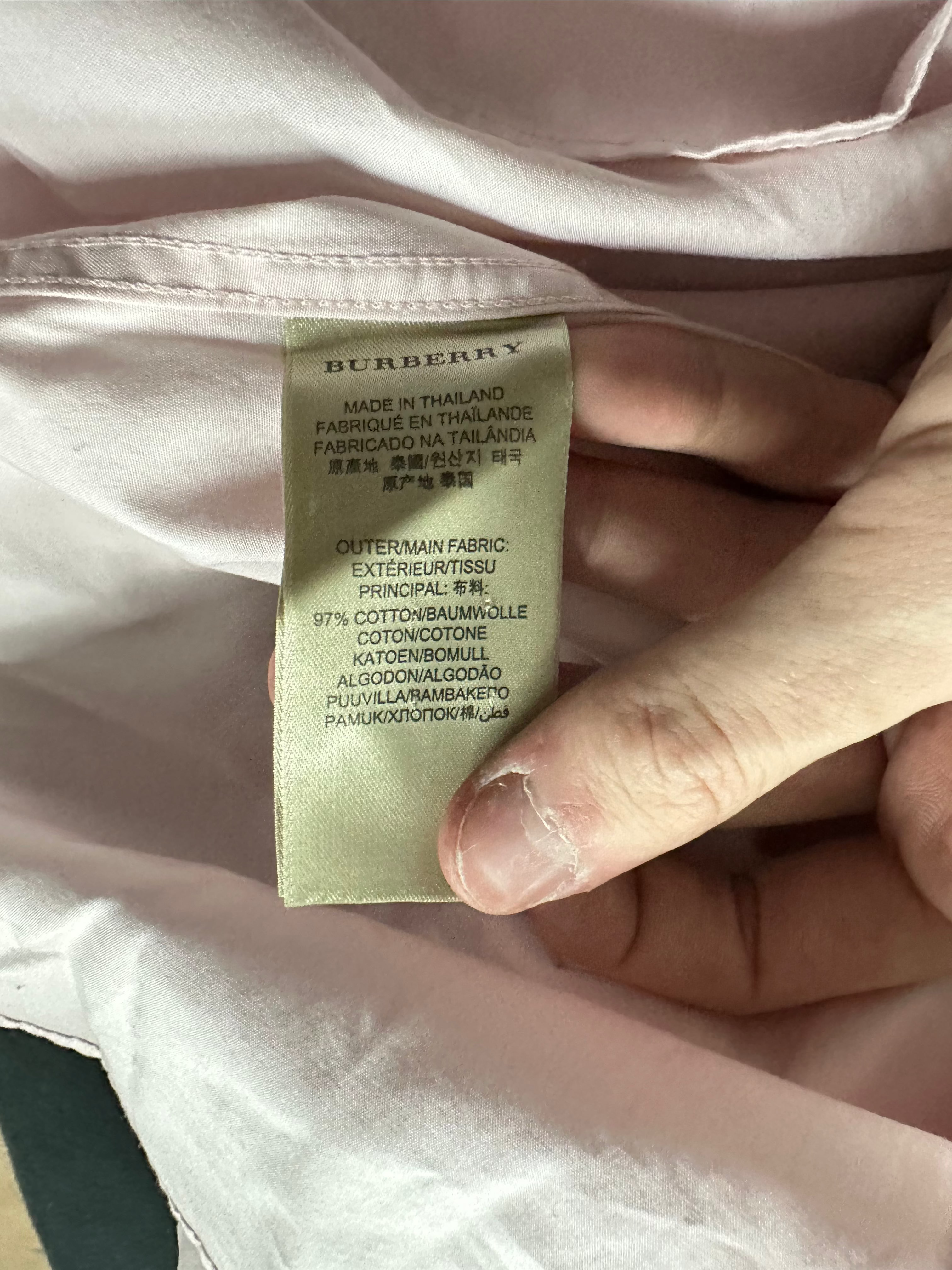 Burberry Button Up Pink Shirt