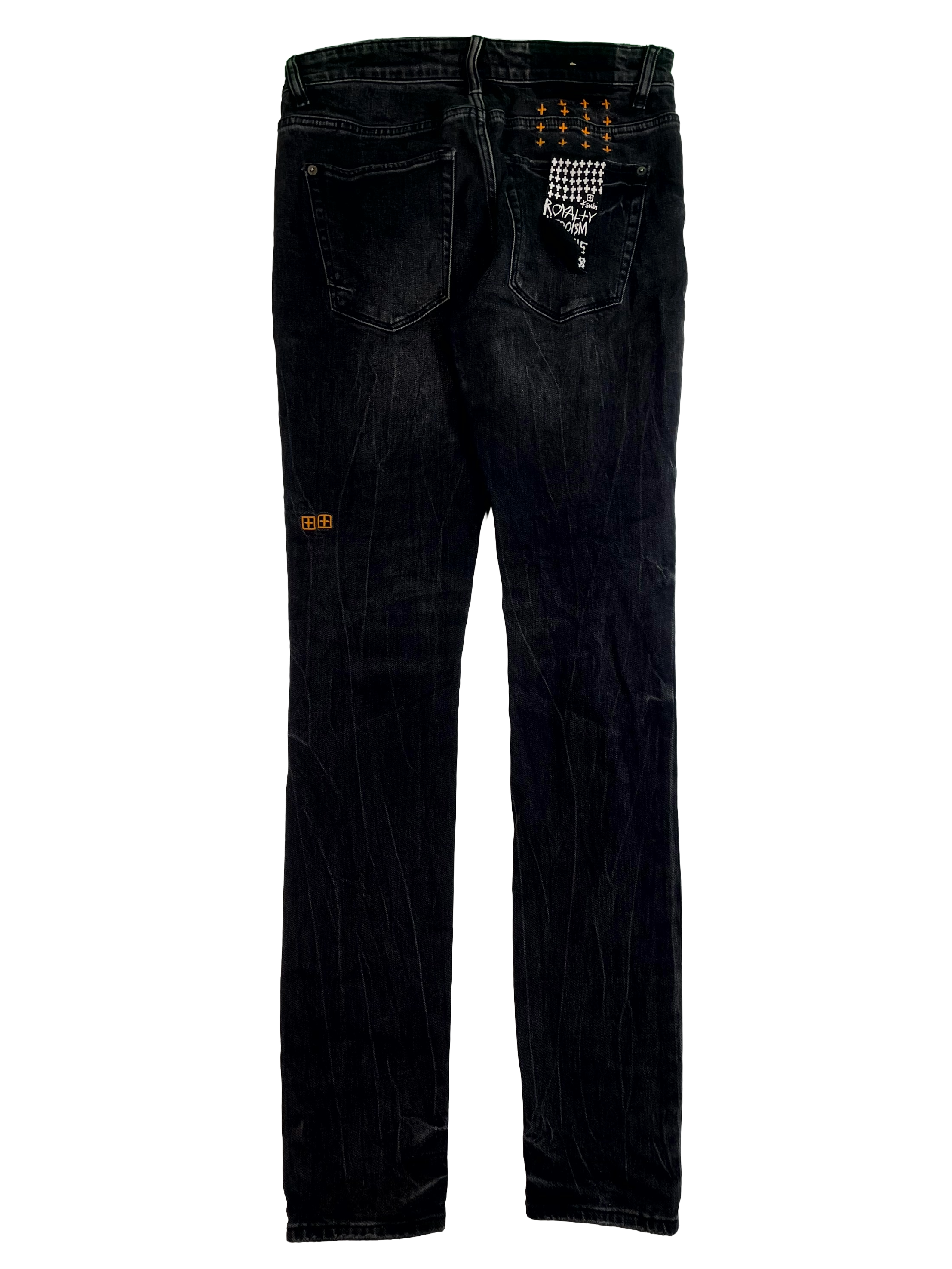 Ksubi Black Wash & Orange Jeans